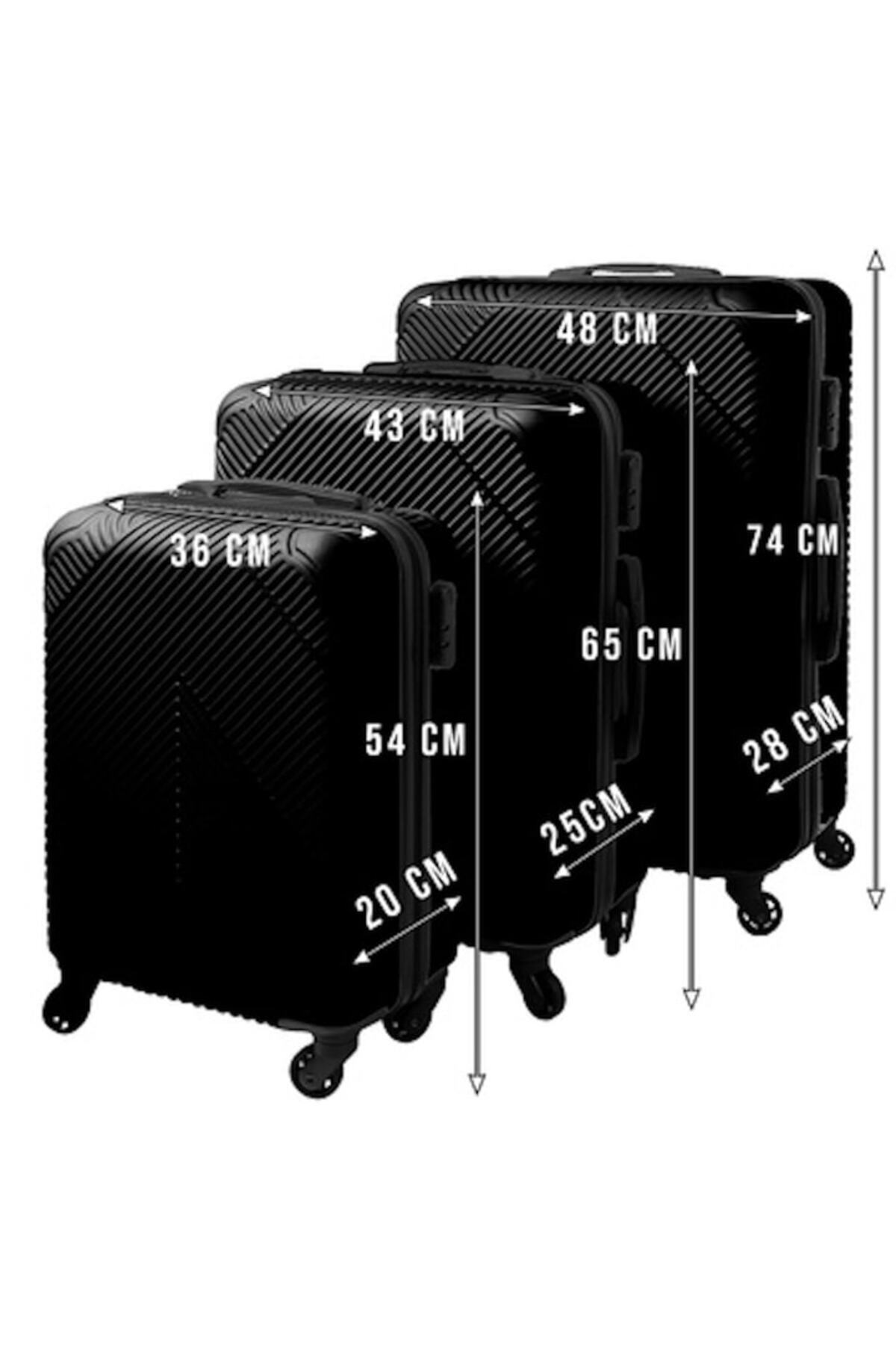 ideal STORE-Set 3 Travel Suitcases idealSTORE, Large, Medium, Small, with Rotating Wheels, Telescopic Adjustable 3