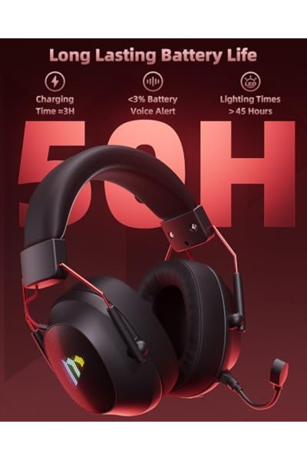 mytrix-2.4GHz Wireless Gaming Headset with Noise Cancelling Detachable Mic for PC/PS5/PS4/Switch/Mac 6