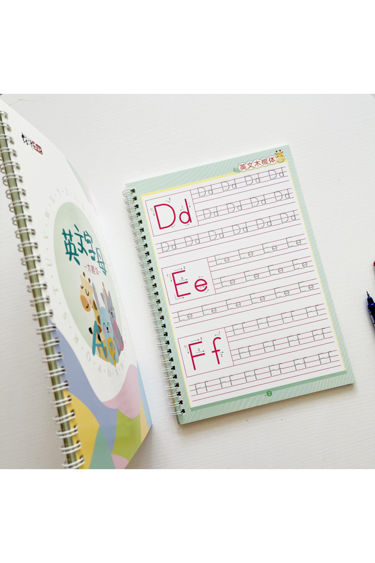 کتاب تمرین نوشتن الفبای انگلیسی گروو همراه با قلم