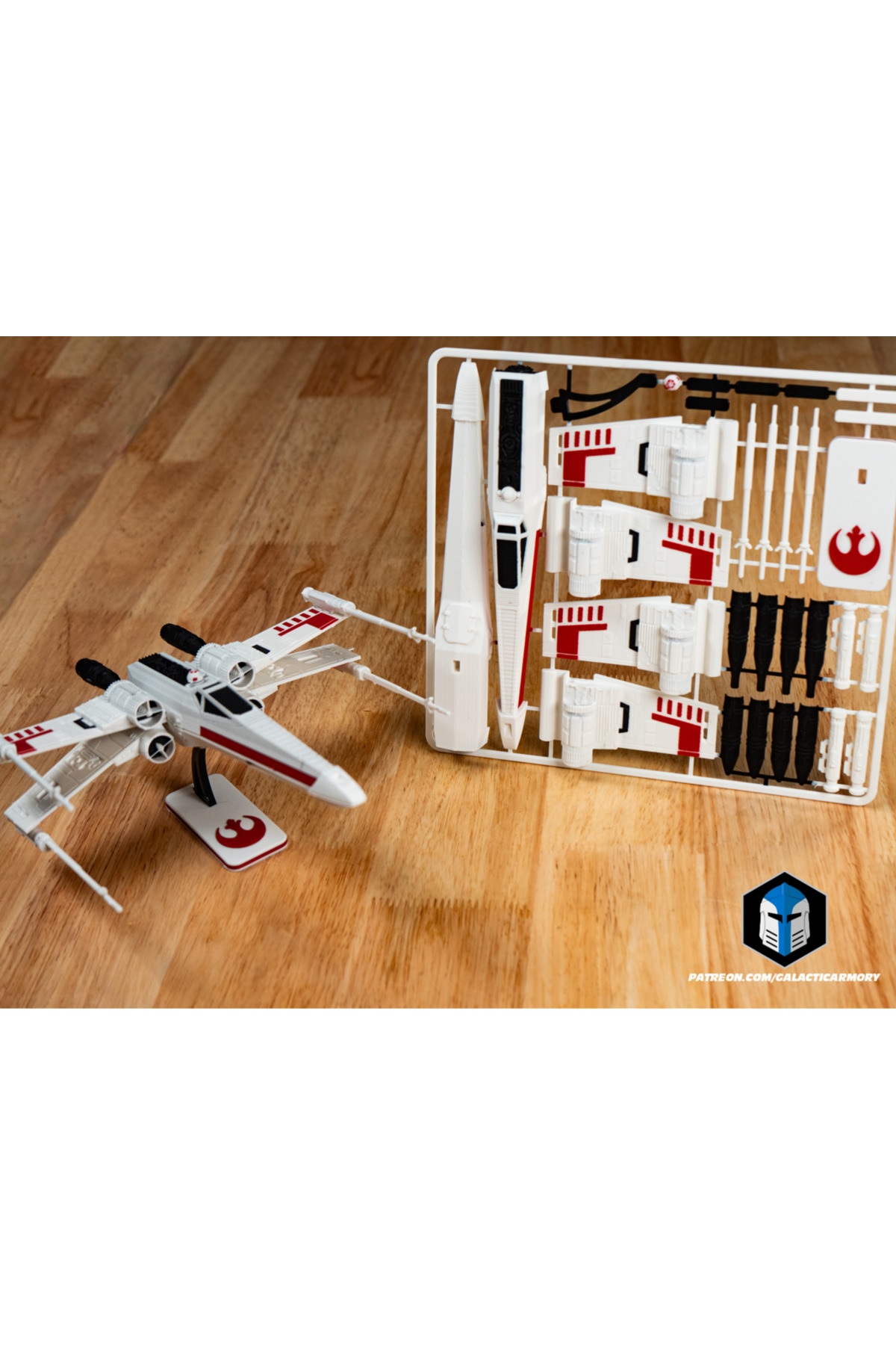 X-Wing-Kit-Karte – 3D-Modell im Star Wars-Stil
