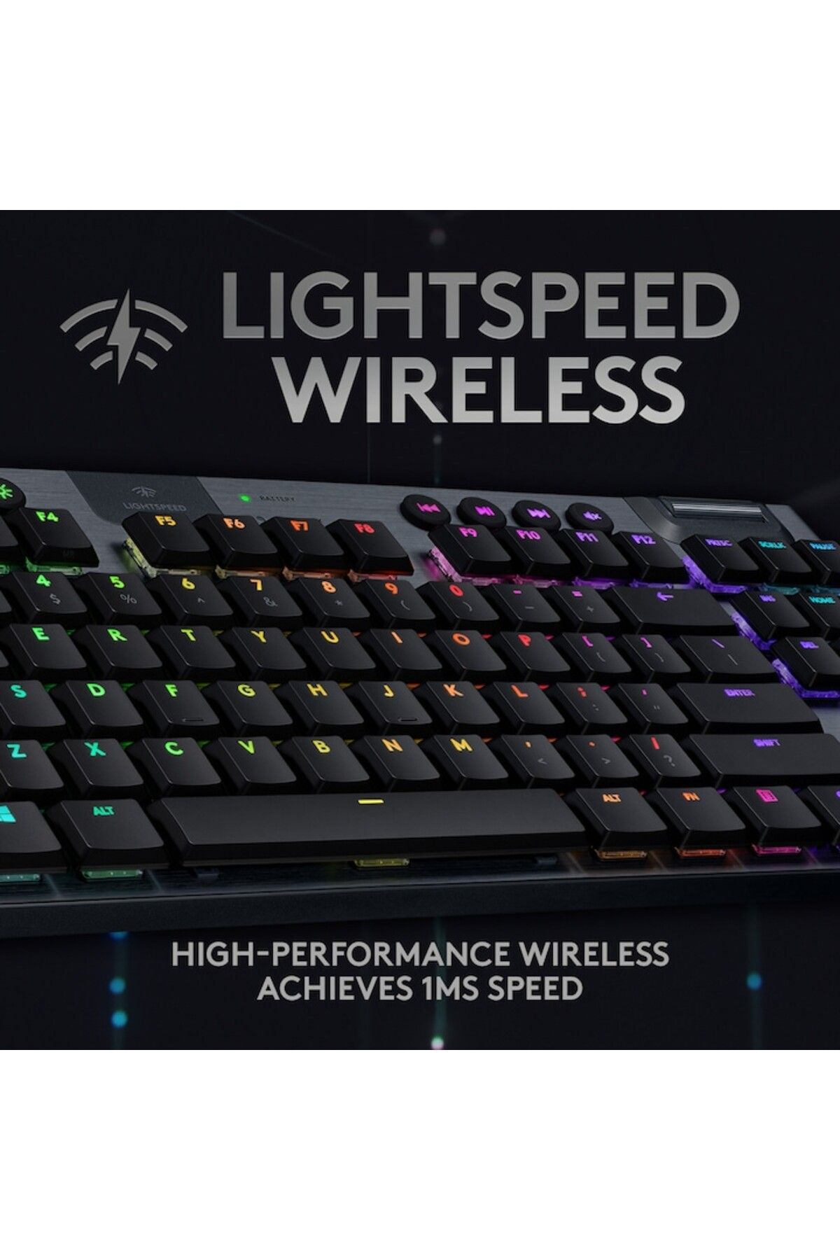 logitech-G915 TKL Mechanical Gaming Keyboard, Ultraslim, Lightspeed Wireless & Bluetooth, Lightsync 3