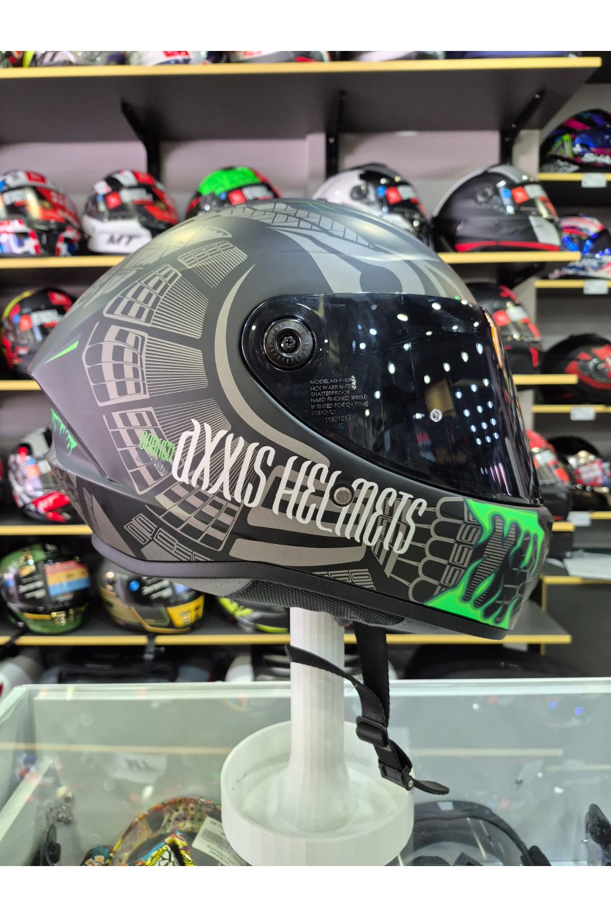 Axxis DRAKEN S MAORI DEVIL B6 MAT GREEN MAT KAPALI KASK - Fiyatı