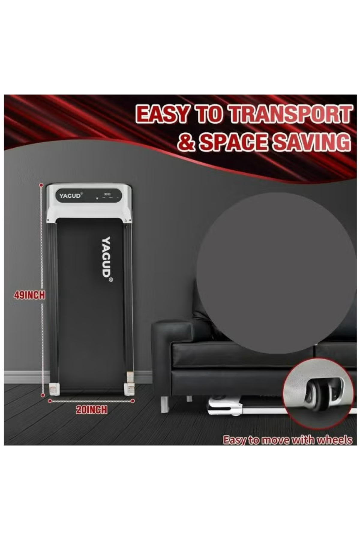 سير مشي كهربائي موديل 560A — خفيف، عملي، ومثالي للبيت مع ريموت تحكم