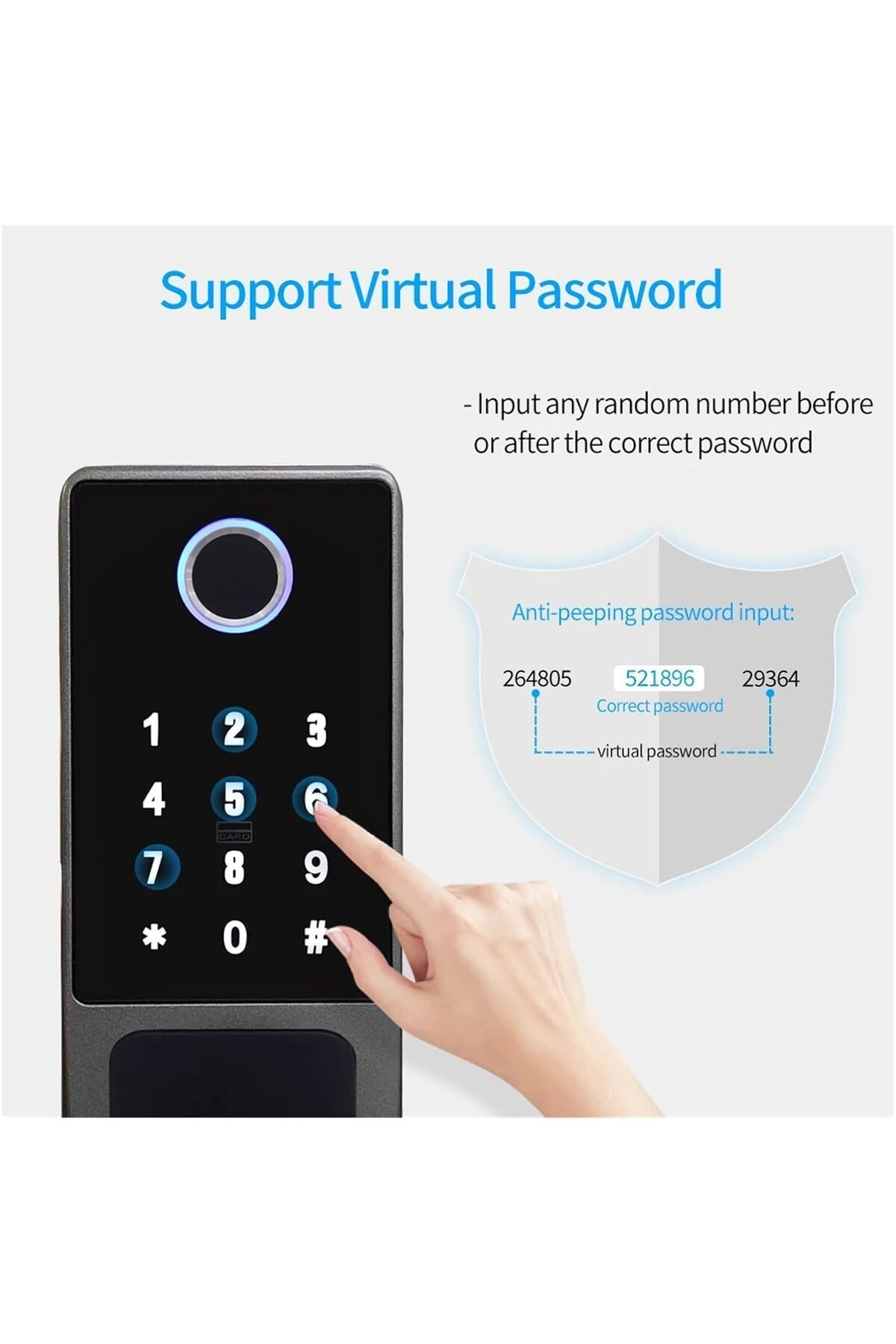 Taimi-Smart waterproof lock with fingerprint, password, IC card & Tuya app – 2 pcs 5
