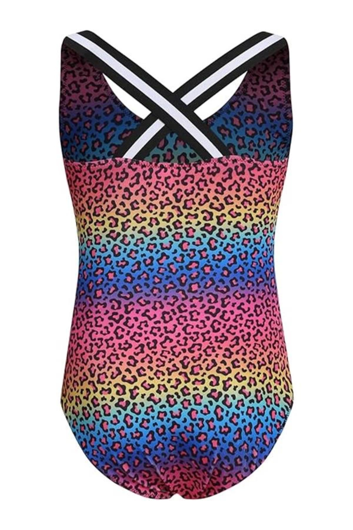 Genel Markalar LEO Kız Çocuk Mayo Renkli Leopar Deniz Havuz Yüzücü Plaj Çabuk Kuruyan Fit Kalıp Esnek 13-14YAŞ fotoğrafı 2 (önizleme)