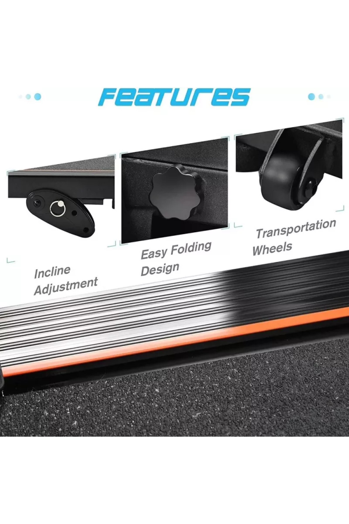 سير كهربائي بقوة تصل 1.5 حصان، يتحمل 90 كجم، 3 مستويات انحدار ،سطح جري 400 في 1200 ملم، 505D,مع مساج