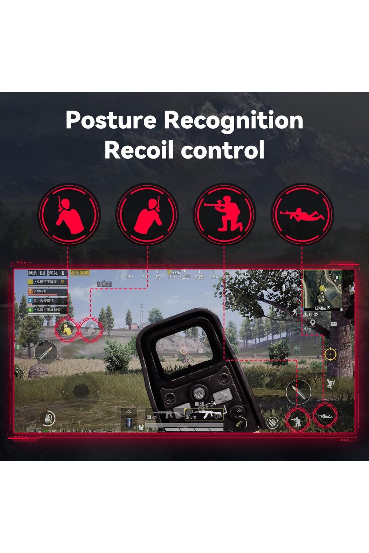 Generic-5 in 1 Mobile Game Combo Pack X8 with RGB Mini Gaming Keyboard Mouse Mobile Holder for Android Phone 6