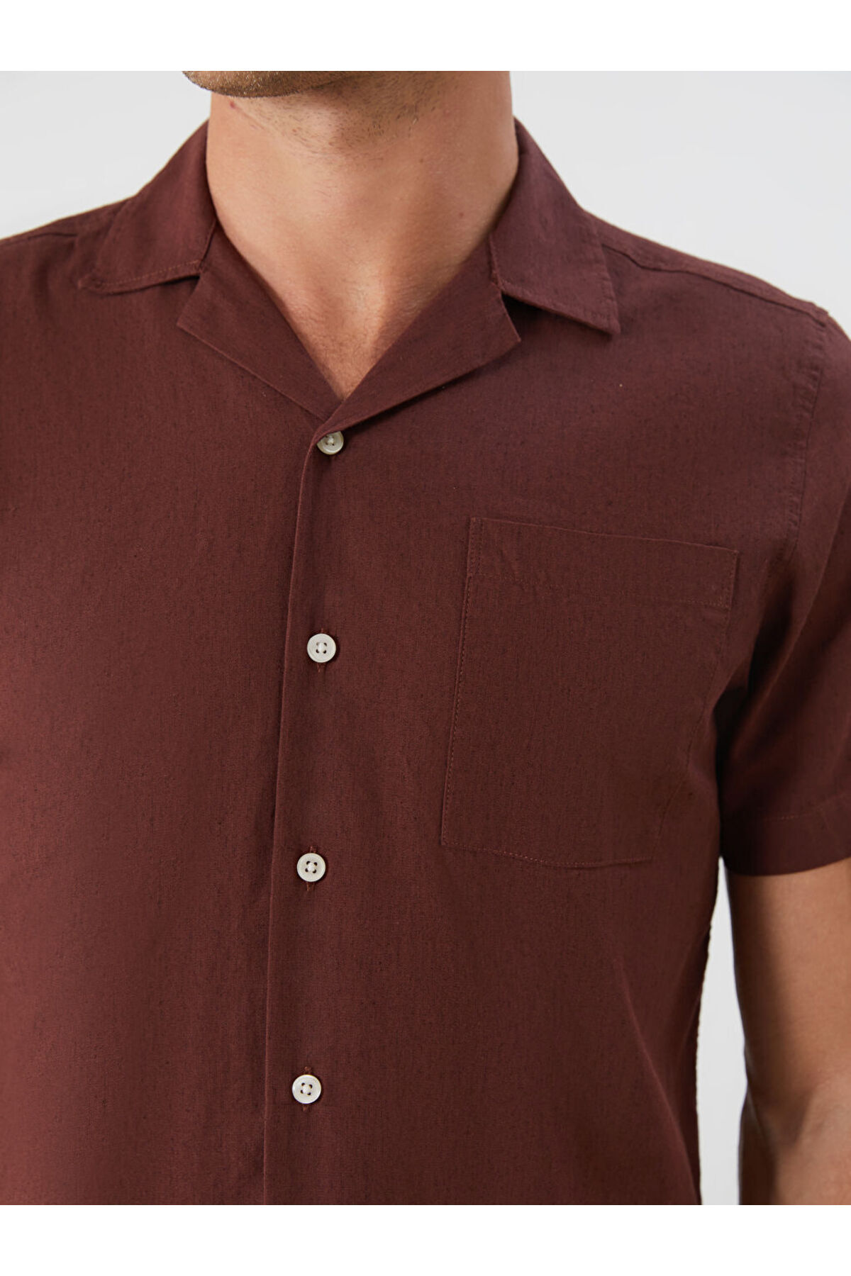 LC Waikiki-Sparkling Selections from Shining Store |   Regular Fit Resort Collar Short Sleeve Linen Blend Men'S… 3