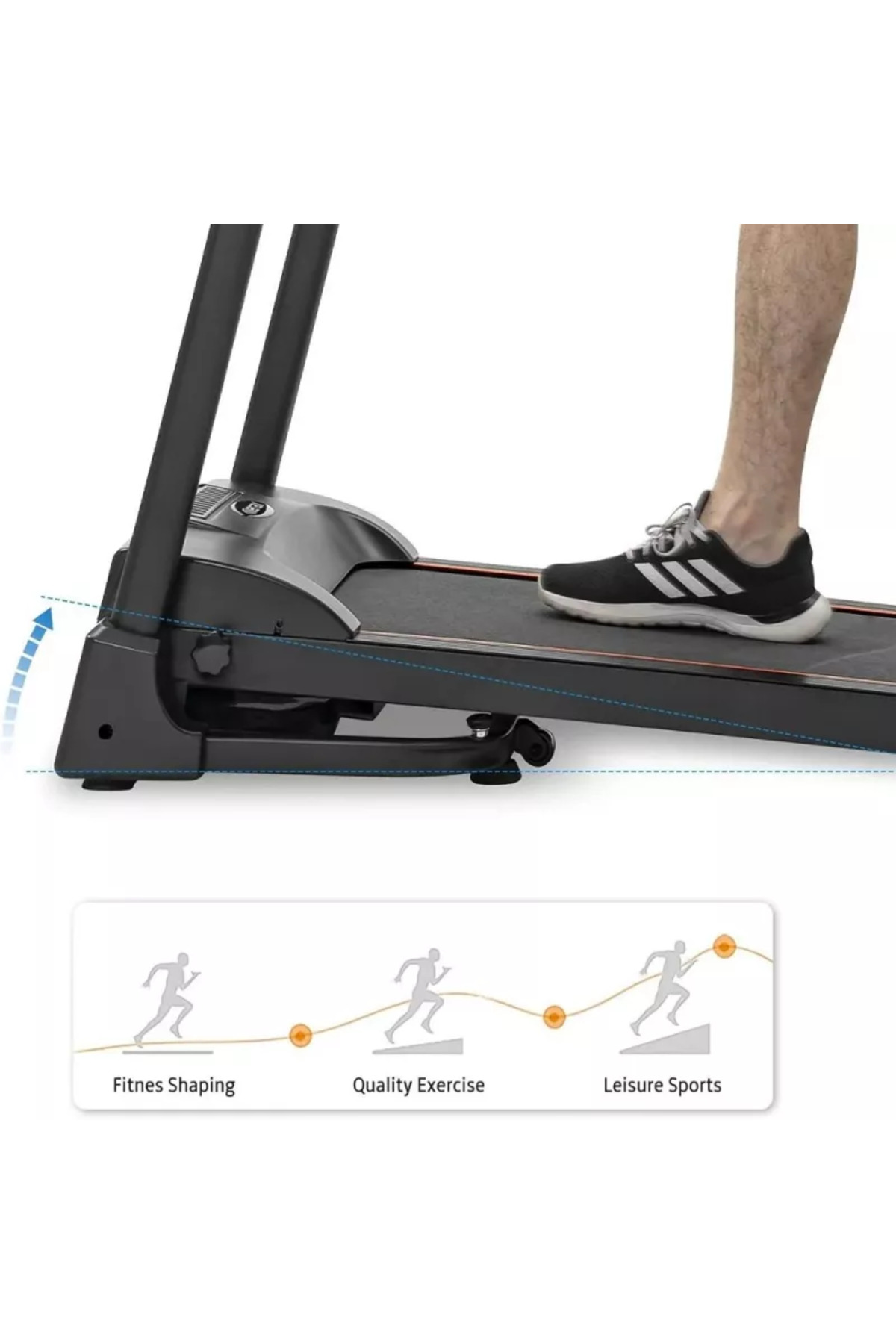 سير كهربائي بقوة تصل 1.5 حصان، يتحمل 90 كجم، 3 مستويات انحدار ، سطح جري 400 في 1200 ملم، 505A