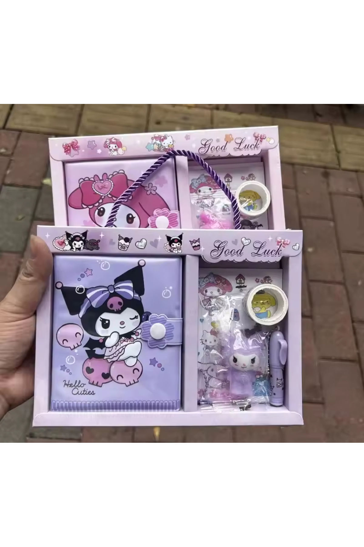 BALCI HEDİYELİK Kuromi Defter Hediye Kutusu Etiket Kırtasiye Seti