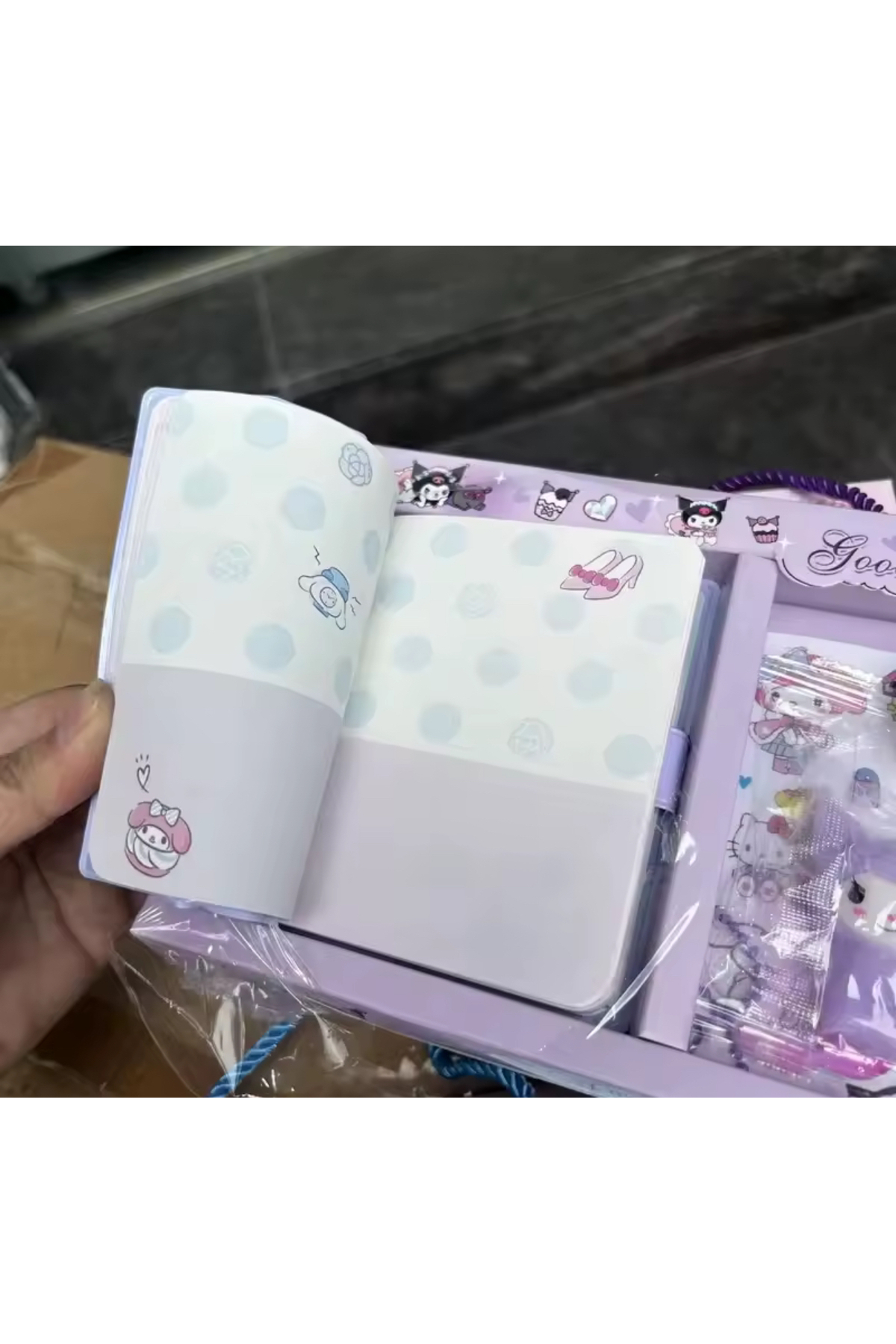 BALCI HEDİYELİK Kuromi Defter Hediye Kutusu Etiket Kırtasiye Seti