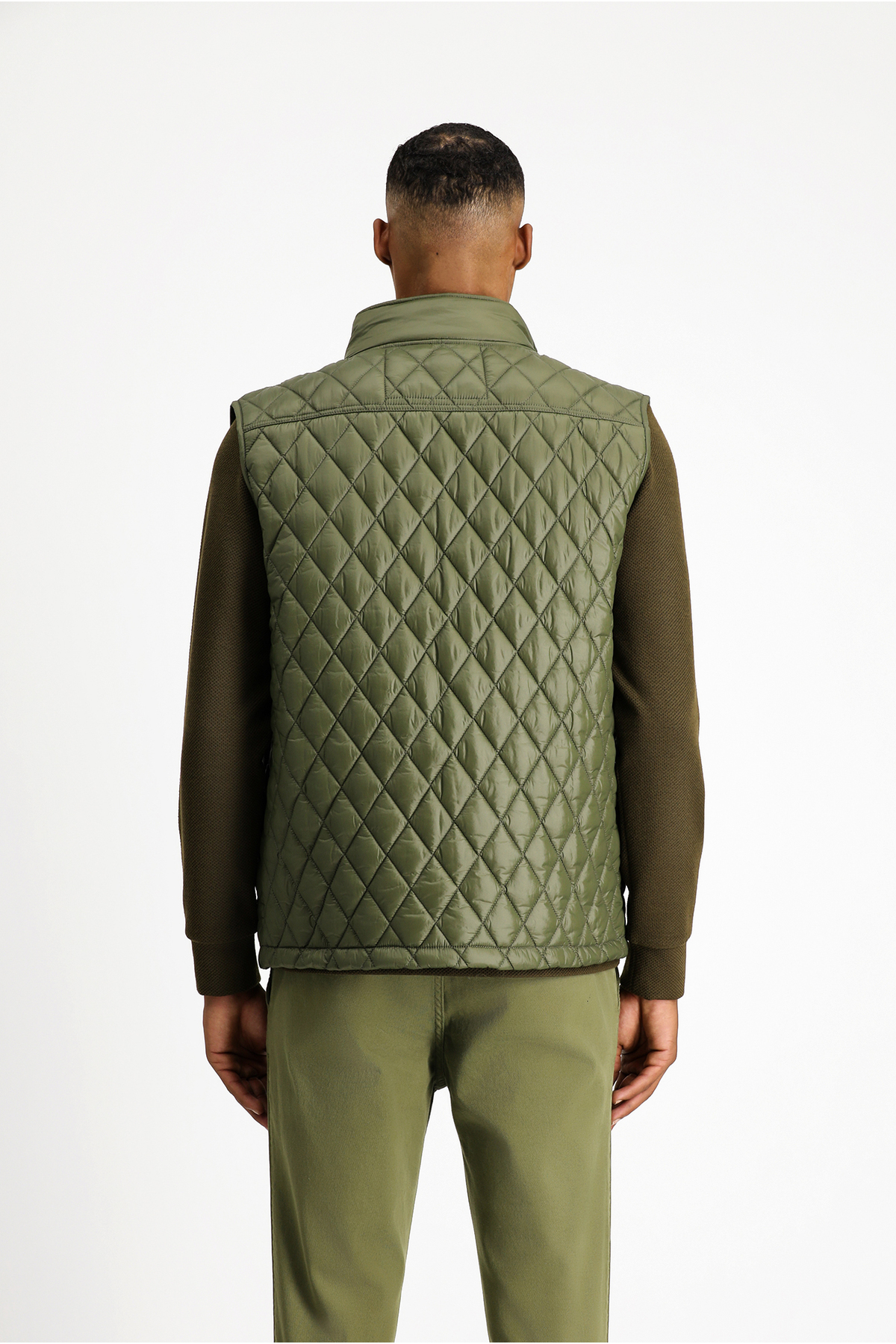 Kiğılı  Dik Yaka Cepli Fermuarlı Kapitone Spor Yelek - Görsel 5