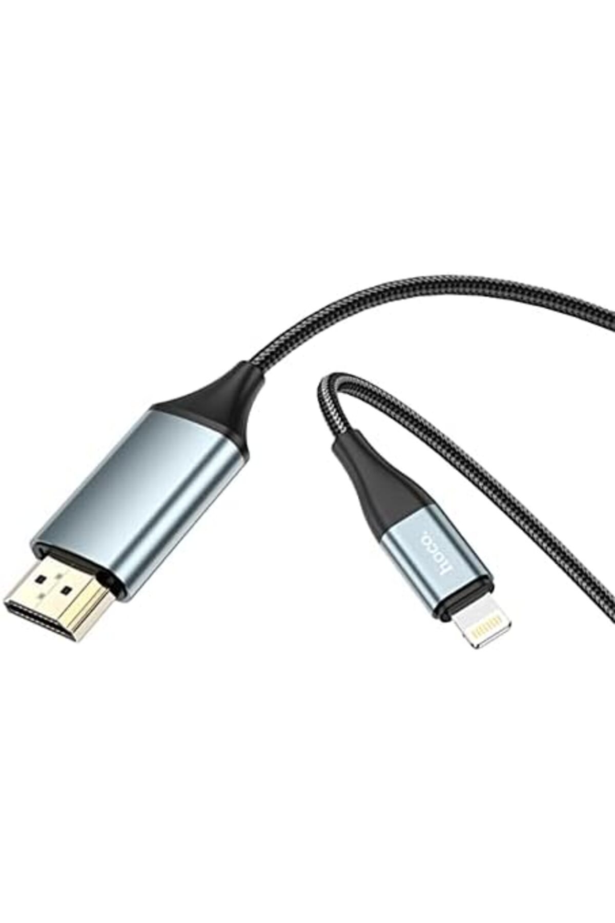 Hoco-Lightning to HDMI Cable, Supports HD 1080p Output, Plug & Play, Compatible with iPhone, Length: 5