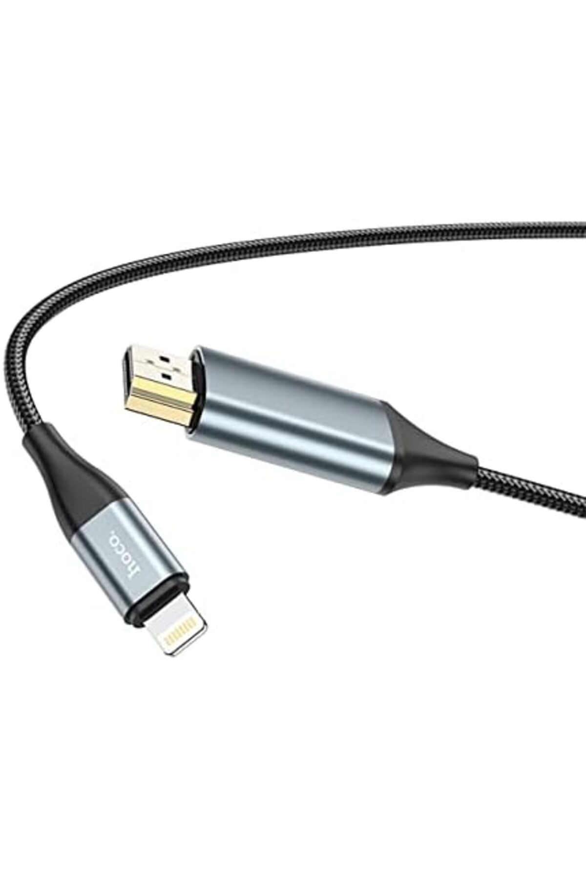 Hoco-Lightning to HDMI Cable, Supports HD 1080p Output, Plug & Play, Compatible with iPhone, Length: 3