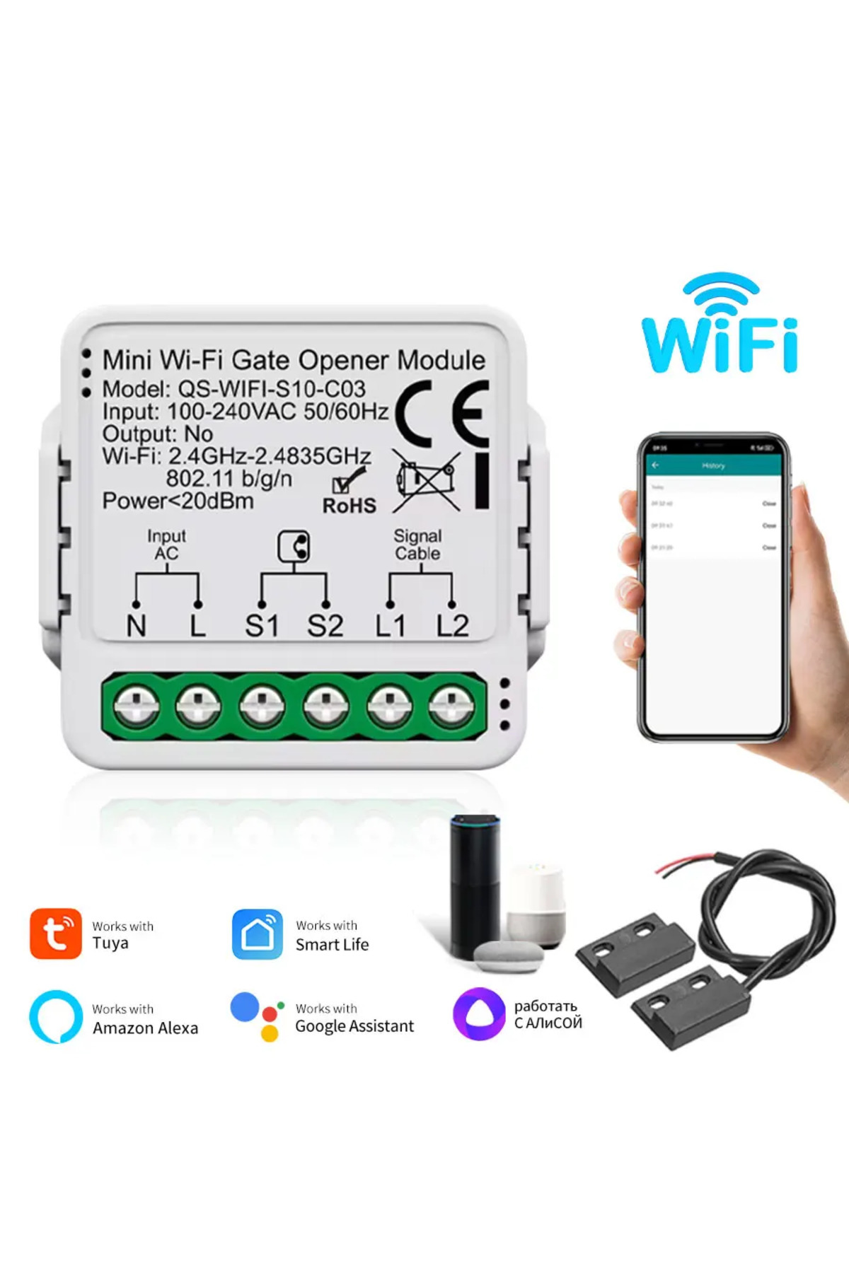 Choice-2.4G Wifi version Tuya ZigBee WiFi Garage Door Opener Smart Gate Controller Switch Module Timer Smar 1