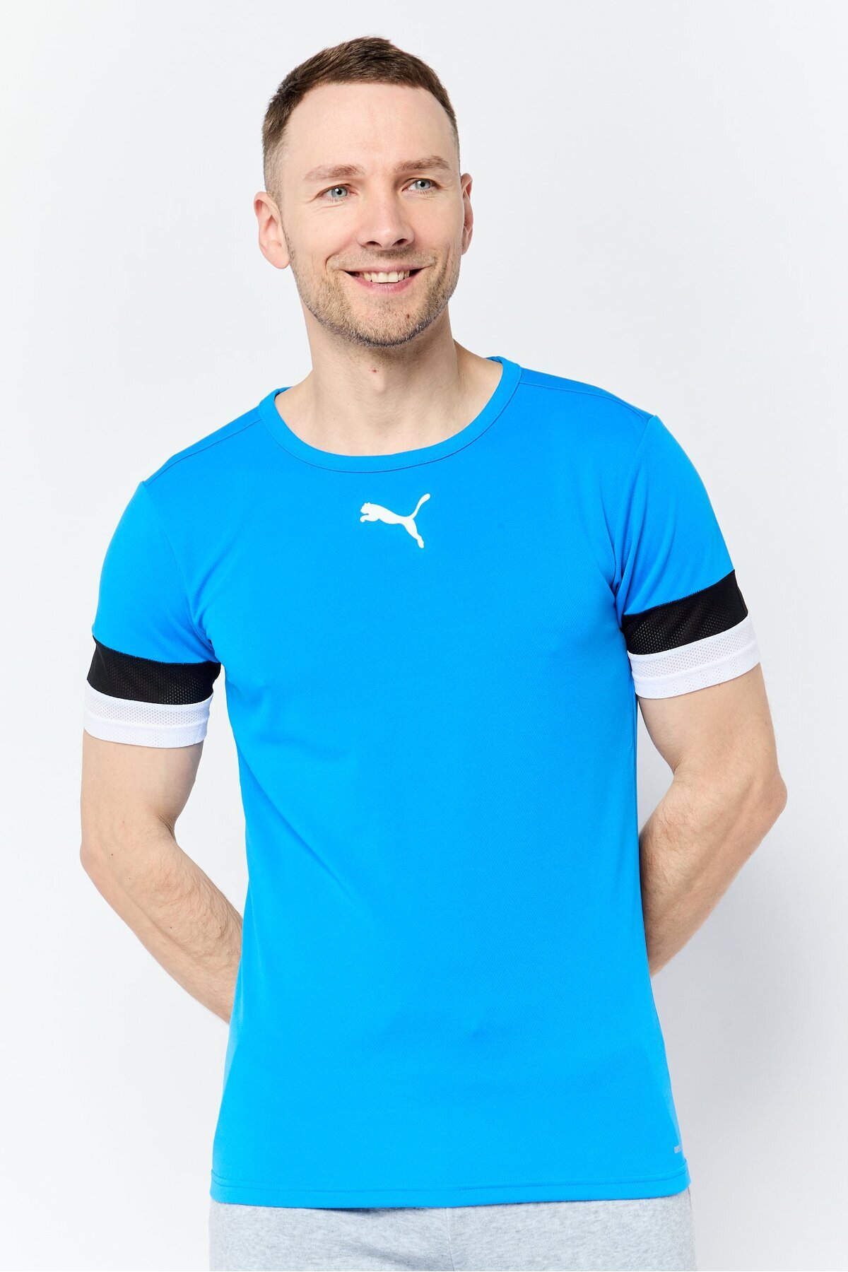Puma-Men Sportswear Fit Short Sleeves Training Jersey, Blue 1
