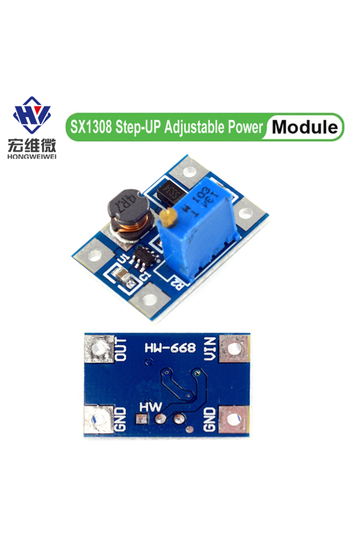 Choice-SX1308 DC-DC 2-24V to 2-28V Step Up Adjustable Power Module Step Up Boost Converter Large current 2A 1