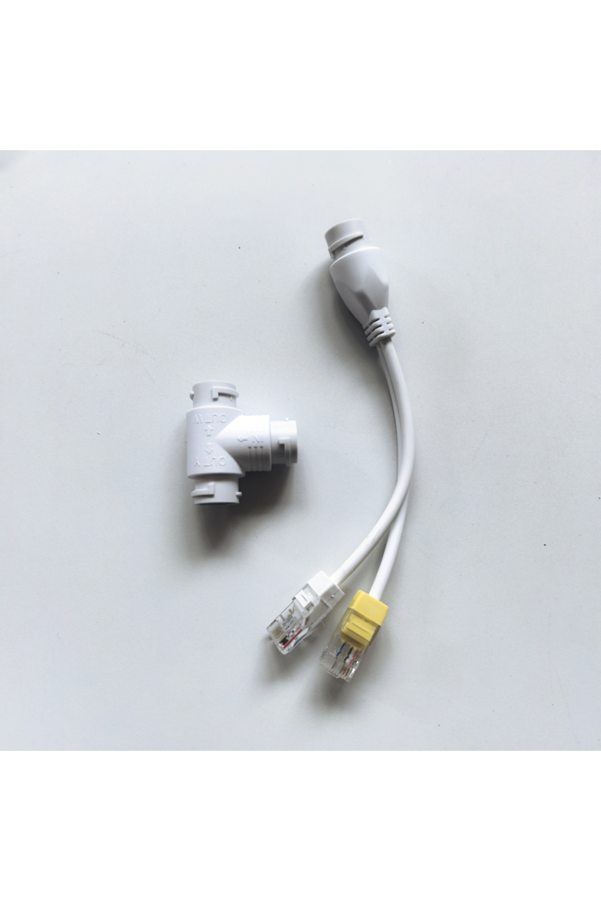 Choice-1 Piece Yellow POE Splitter 2-in-1 Network Cabling Connector Three-way RJ45 Connector For IP POE Cam 1
