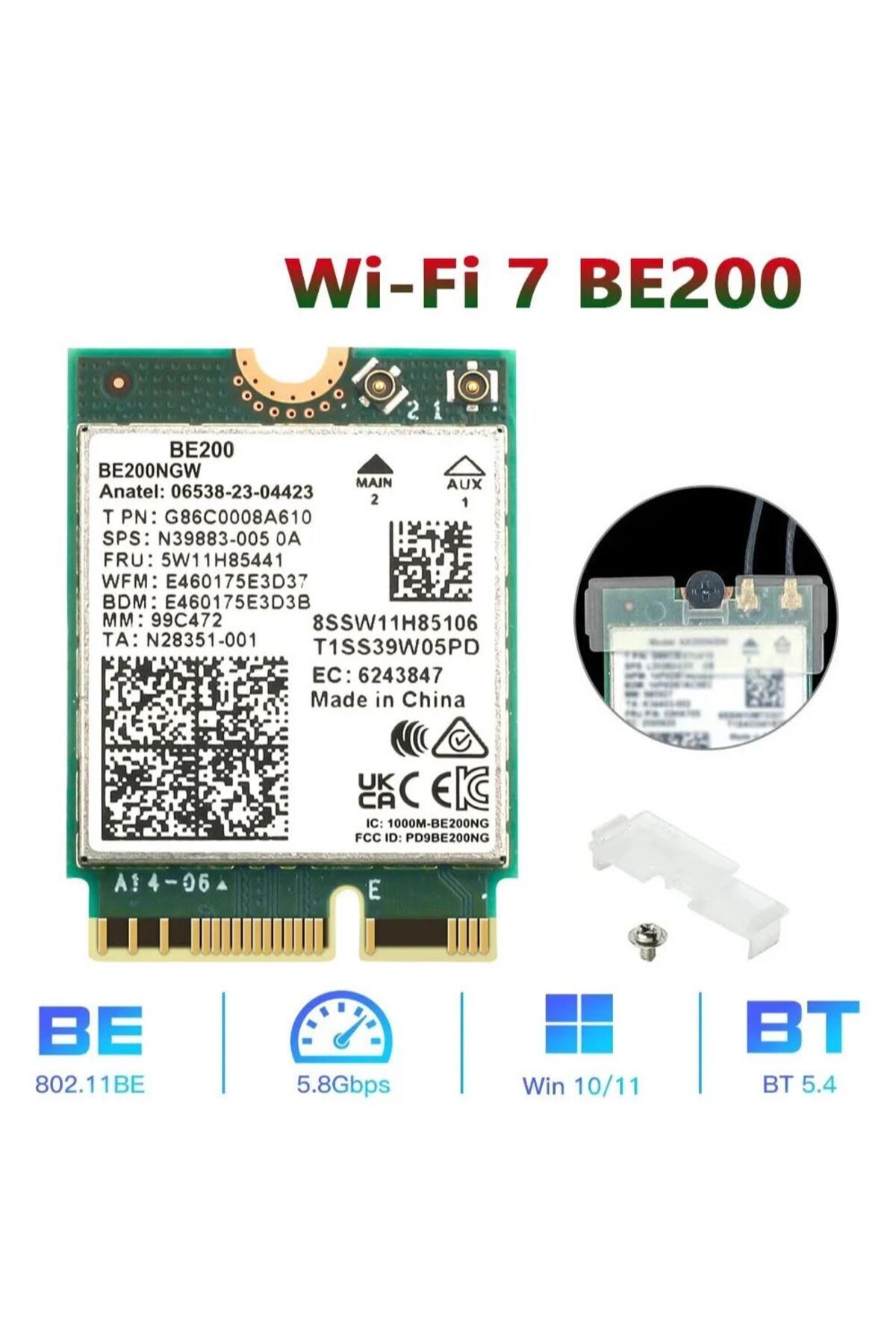 Choice-WiFi 7 Intel BE200 Wi-Fi 7 BE200 Bluetooth 5.4 Wifi Card 2.4/ 5/ 6 GHz 5.8 Gbps For Windows 11 PC La 8