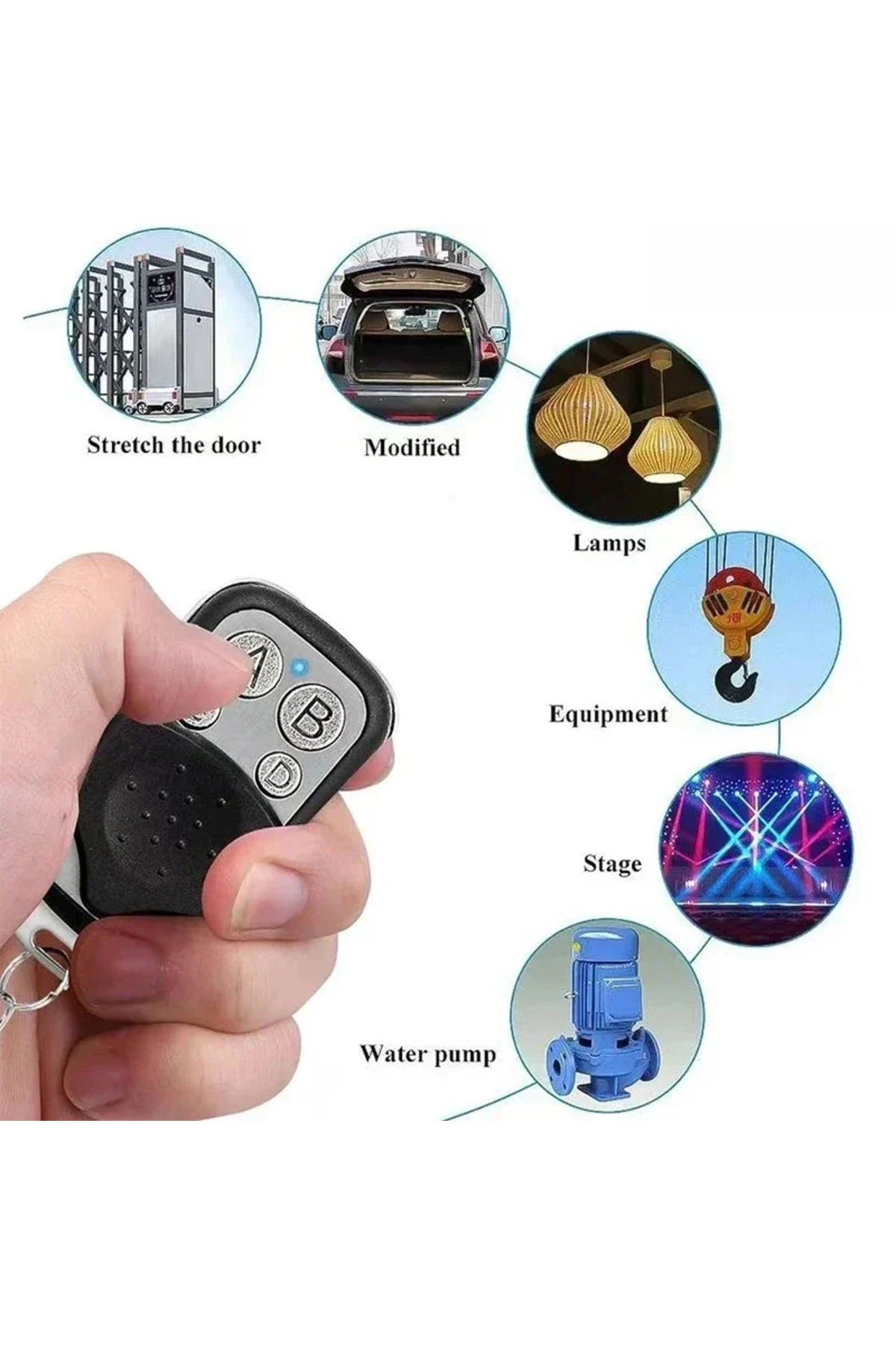Choice-black Universal Garage ControlU niversal 4 Buttons 433MHZ Clone Fixed Learning Rolling Code Duplicat 4