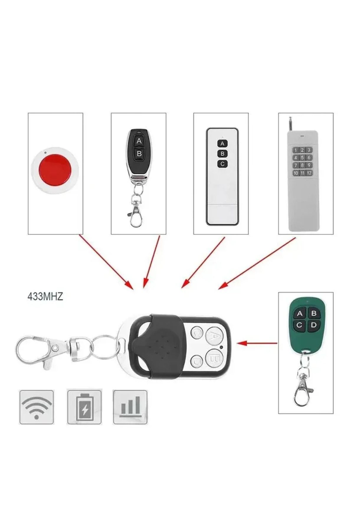 Choice-black Universal Garage ControlU niversal 4 Buttons 433MHZ Clone Fixed Learning Rolling Code Duplicat 3
