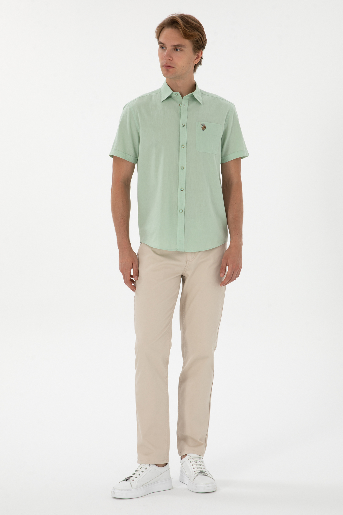 Erkek Regular Fit Taş Kanvas / Chino Pantolon 50299182-VR049 — خاکستری 1168360 — تصویر 3 از 6