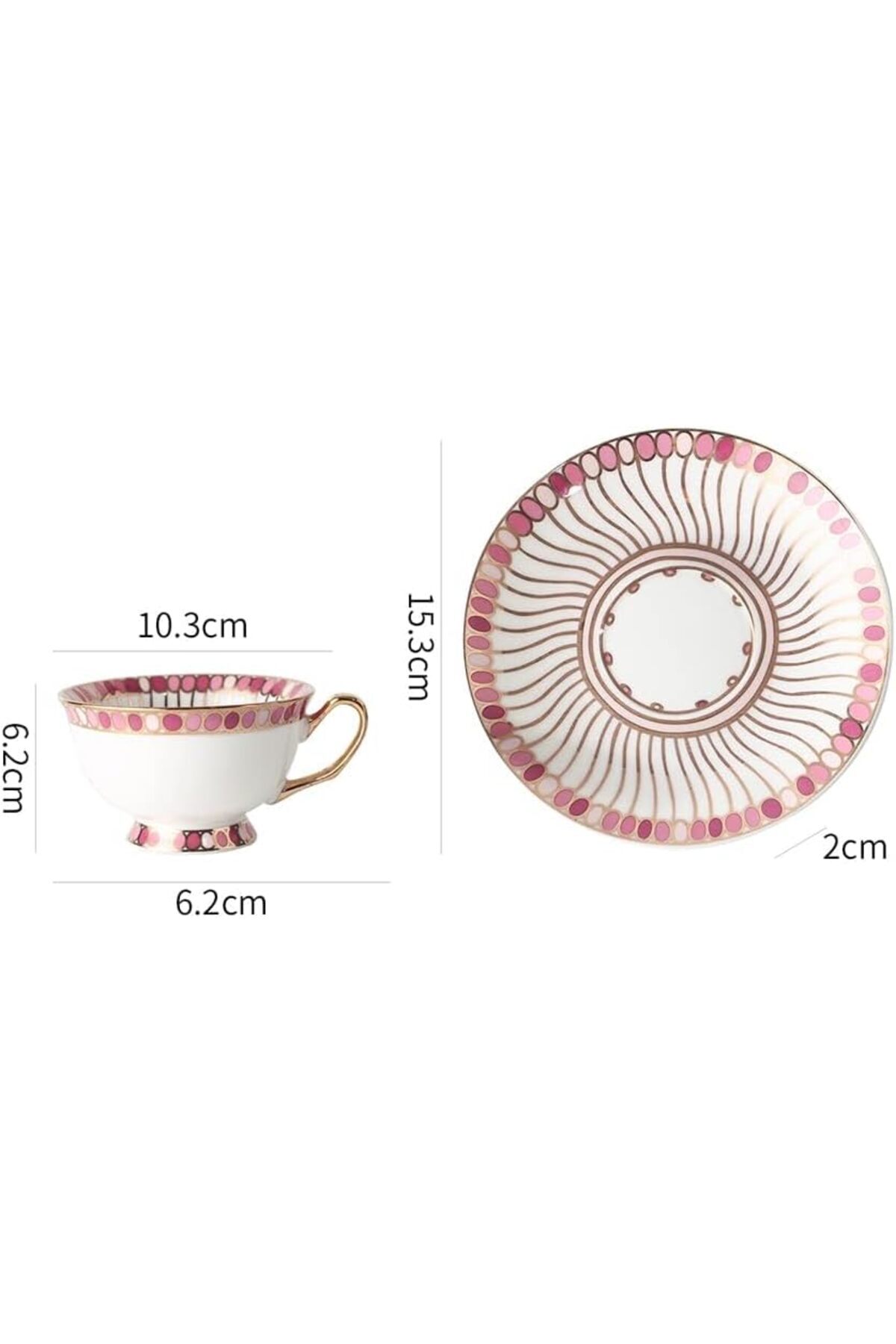 sharpdo-Two Coffee Cups and Saucers with Golden Threads (Golden Handle) 220ml (5 Colors Available), by Sharb 4