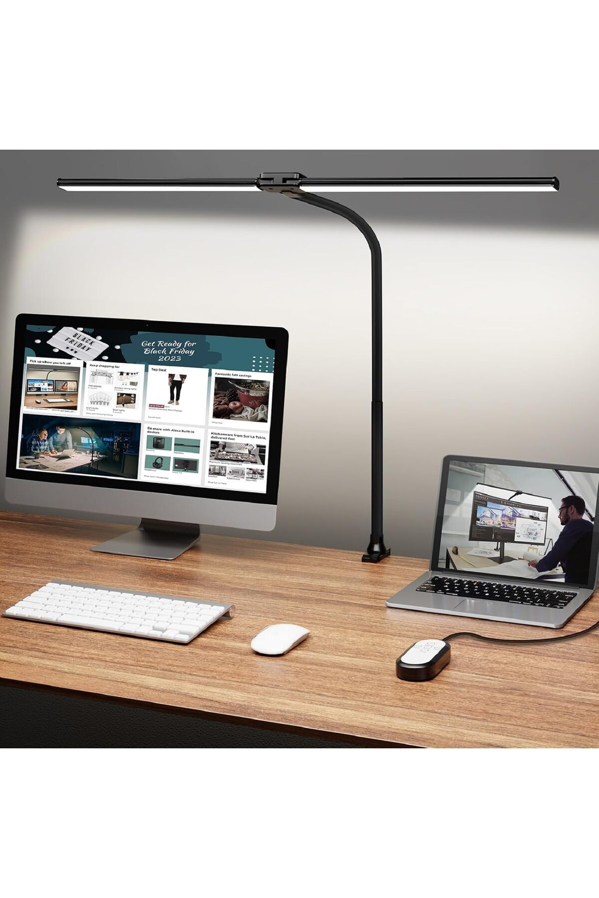 Generic-CENXI Led Desk Lamps, Eye Care Architect Light with Clamp, Smart Double Head Computer Monitor Table 1
