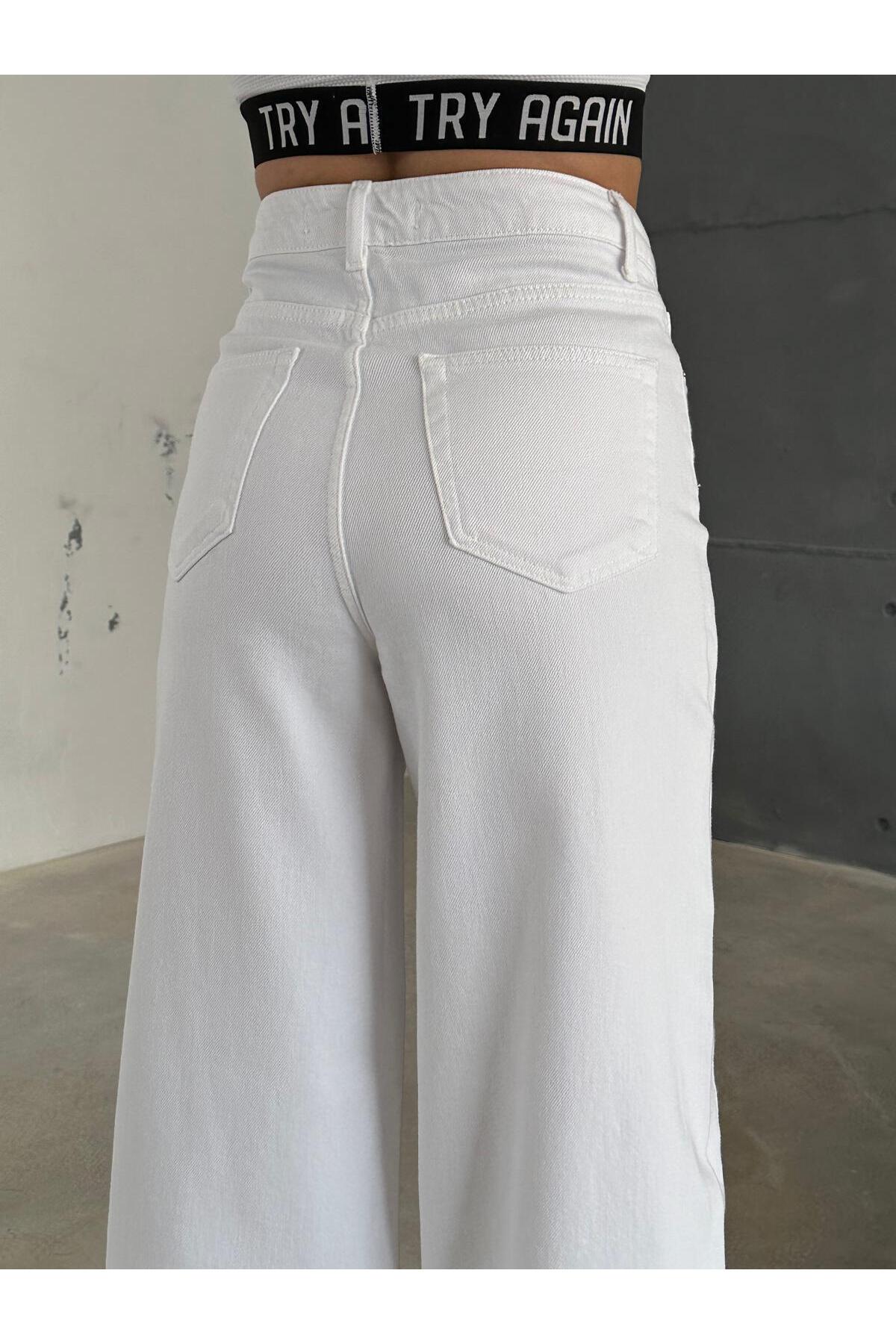 XBELLA DENİM  Kadın beyaz baggy kot pantolon