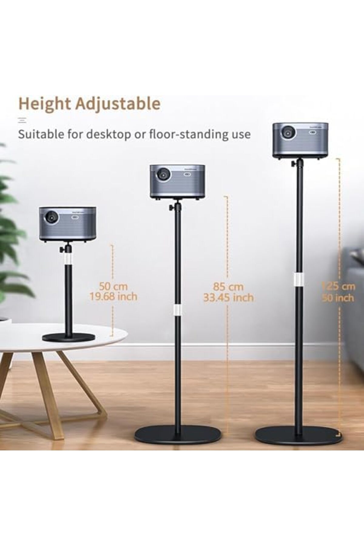 Specton-Projector Stand Floor, Projector Mount with Adjustable Height 20''-50'', Universal Projector Ceiling 3