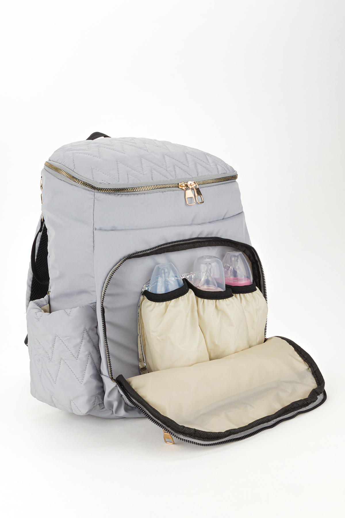 Disanuva Nakışlı Bondit Hafif Kumaş Anne Bebek Bakım Çantası Termoslu Biberon Cepleri fotoğrafı 7 (önizleme)