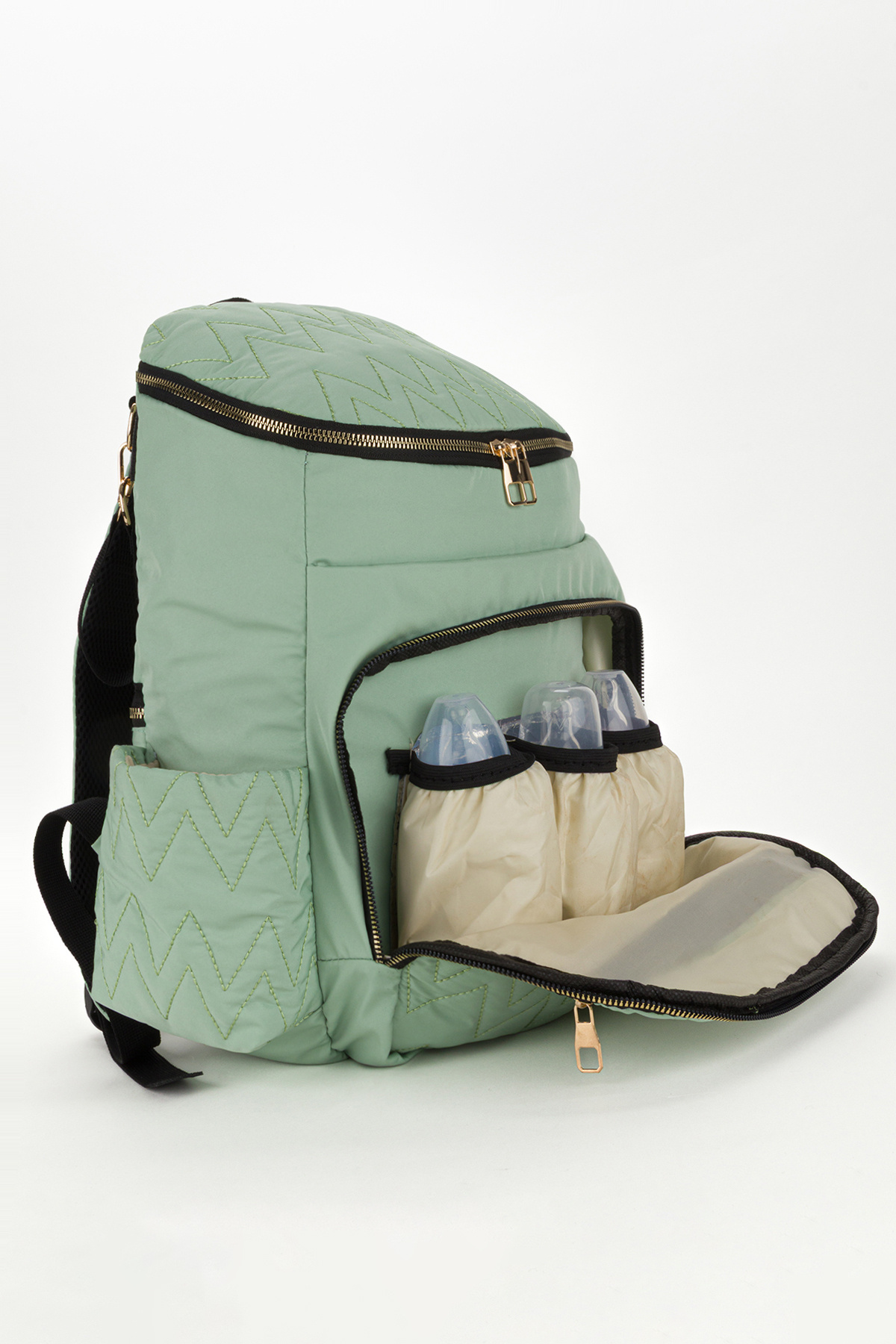 Disanuva Nakışlı Bondit Hafif Kumaş Anne Bebek Bakım Çantası Termoslu Biberon Cepleri fotoğrafı 7 (önizleme)