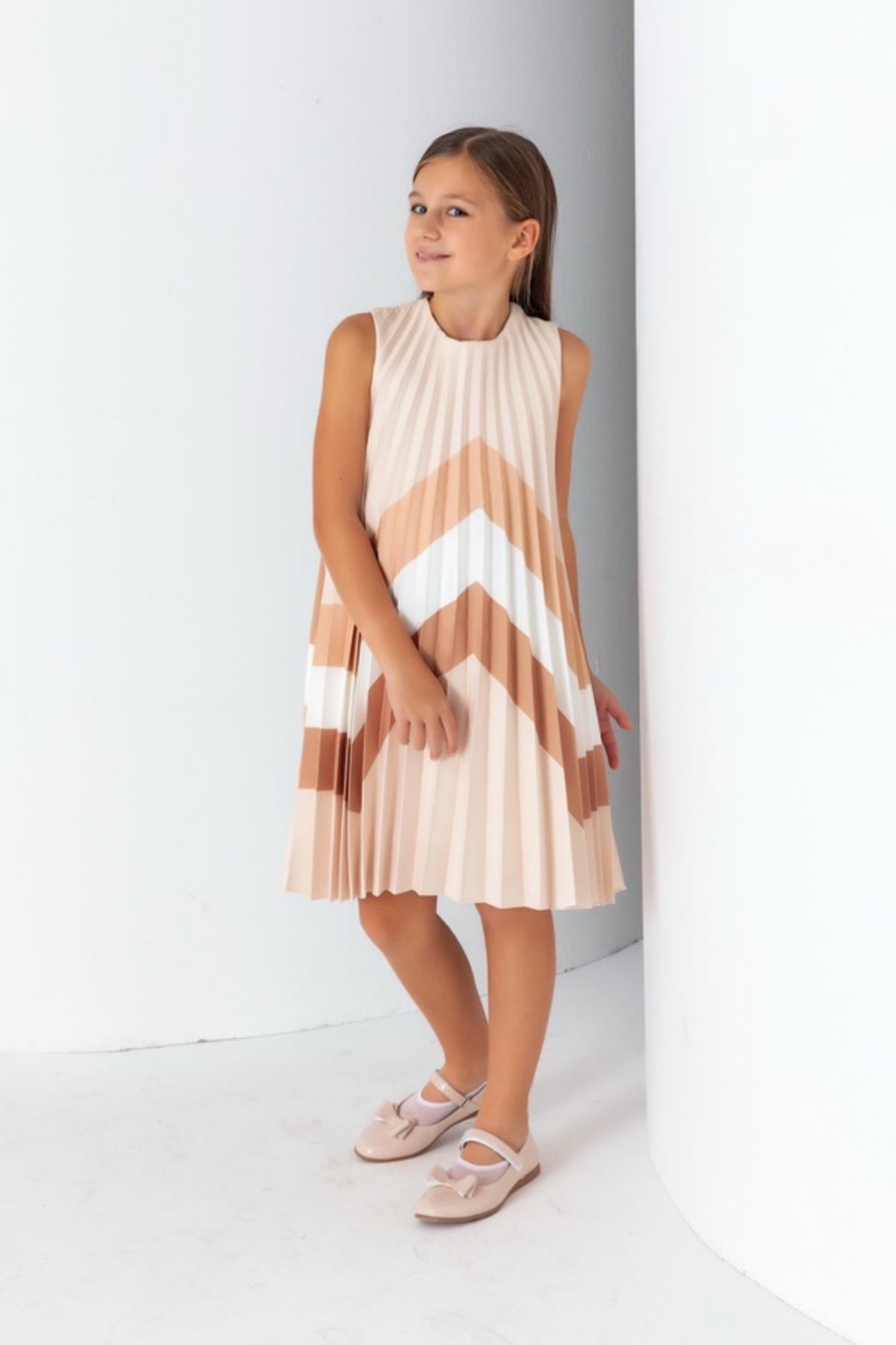 8-15 Years Armstrong Girl Dress-Mocca