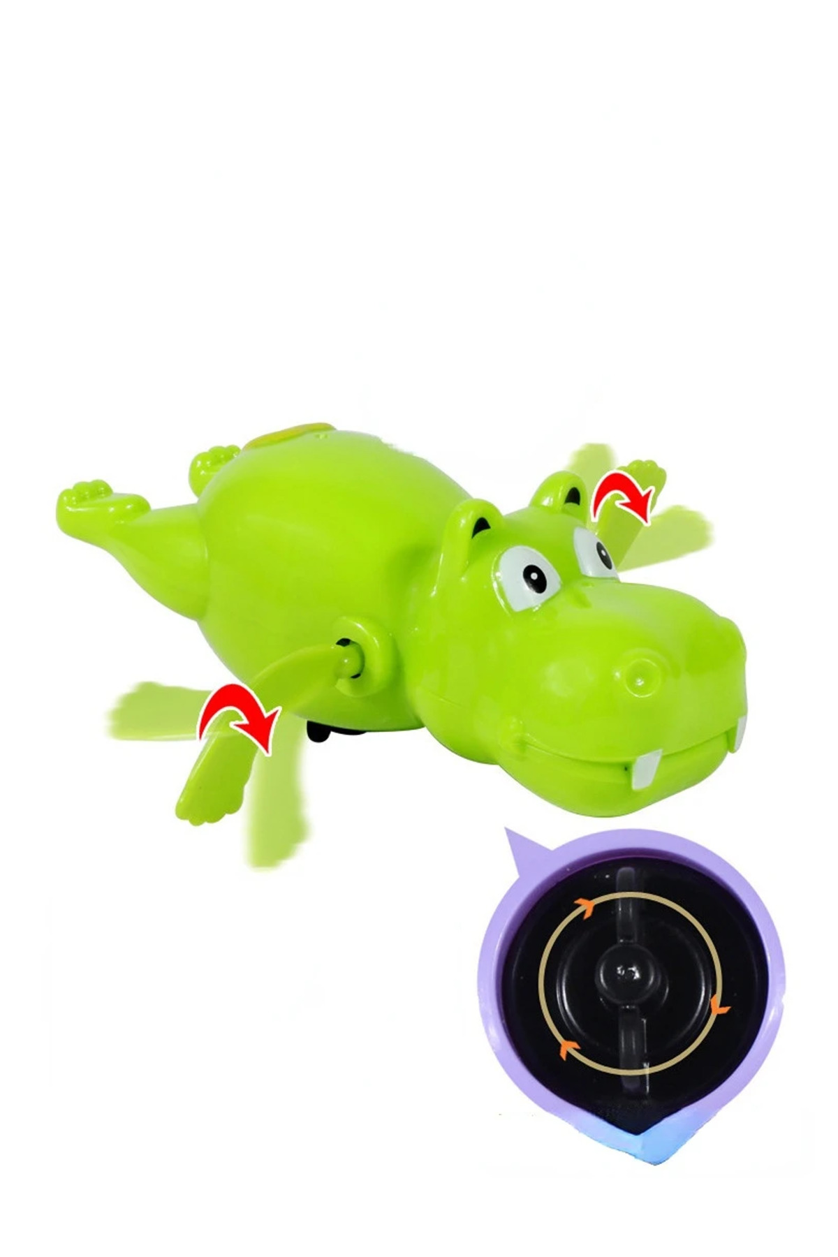 LRS STORE 2 Adet Suda Yüzen Oyuncak Su Aygırı Sevimli Kurmalı Hipopatam fotoğrafı 4 (önizleme)