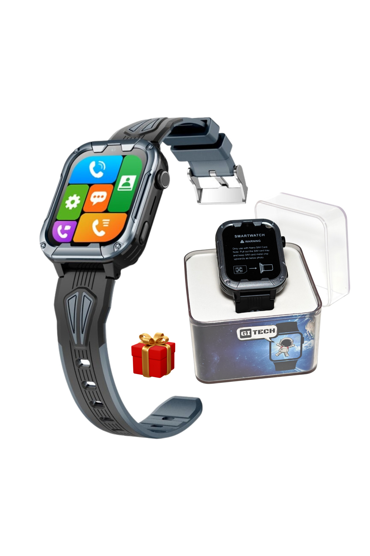 gitech Ceas inteligent pentru copii cu cartelă SIM, GPS, WhatsApp ...
