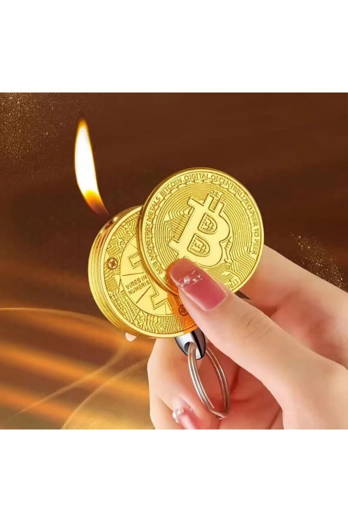 HEPBİMODA Kendinden Kabartmalı Bitcoin Desenli Gazlı Çakmak - Fiyatı,  Yorumları