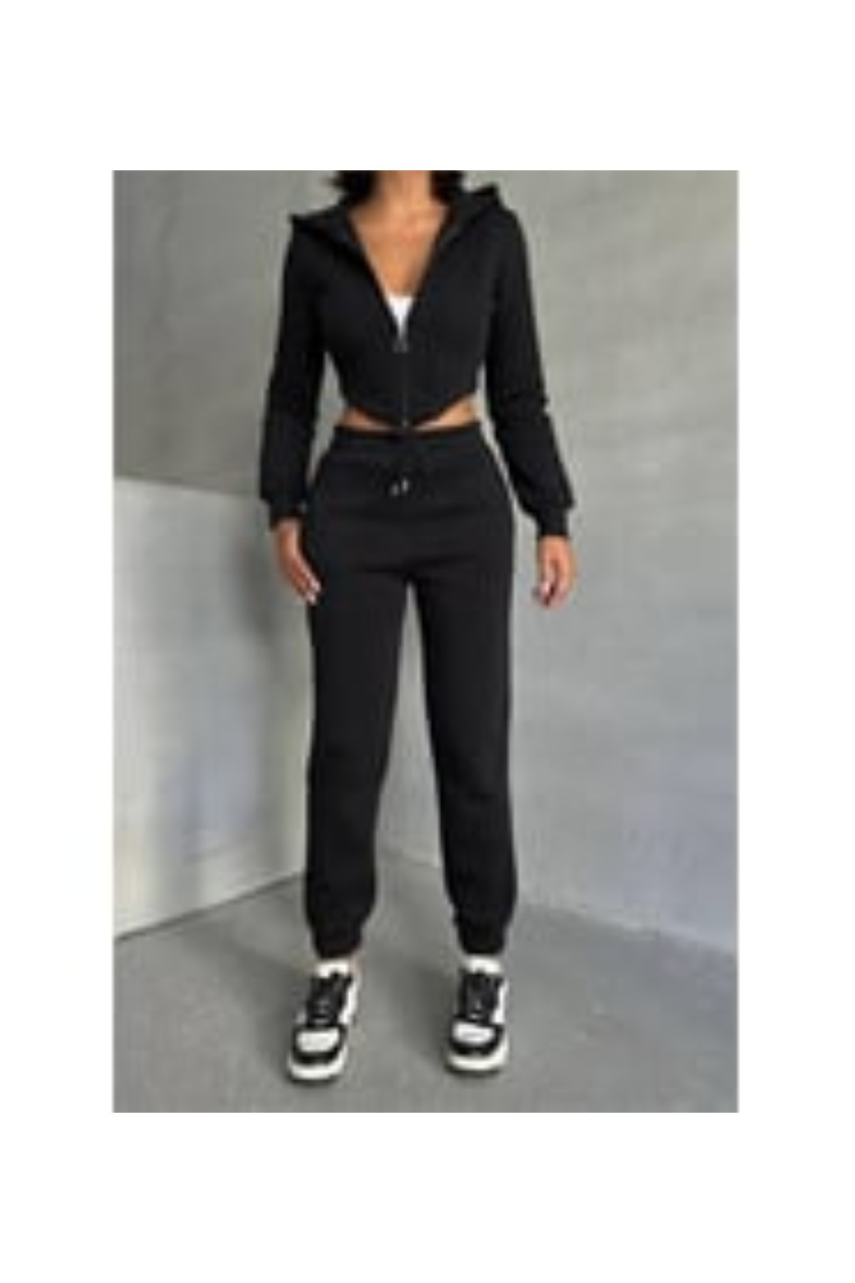 aynewmoda-Men's Set, Zip-Up Sweatshirt and Drawstring Joggers, Plus Size, Suitable for Spring and Autumn 3