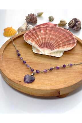 fiorentaş El Yapımı Amorf Ametist Doğal Taş Kolye – Stres Azaltıcı & Ruhsal D...