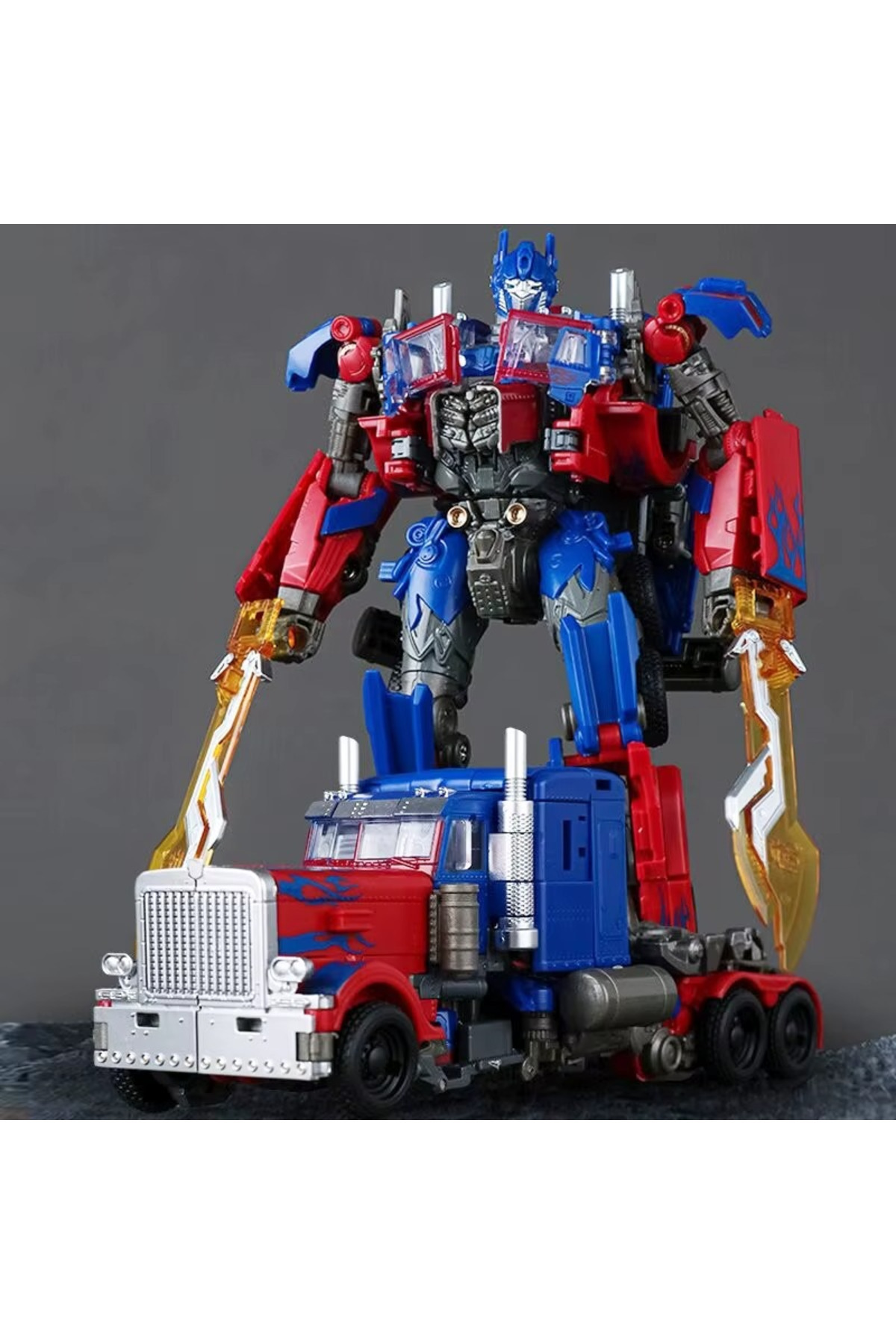 BAIWAY-Robot Transformers Optimus Prime, edition created from Abs Pvc and Partal alloy material, 18CM 7