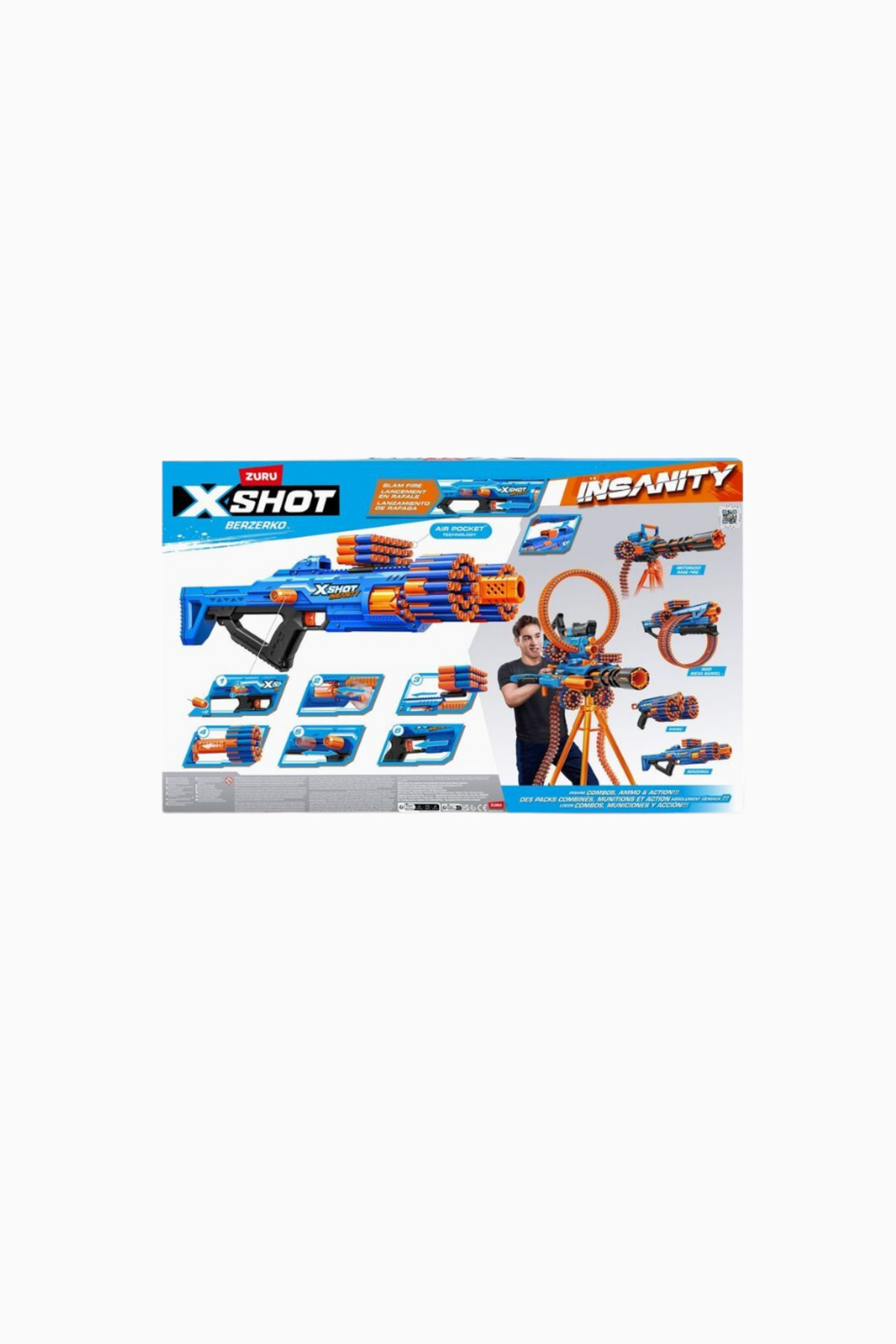 X-Shot Insanity Berzerko 8 Atış 96 Dart 2'li Paket, 27 m Menzil