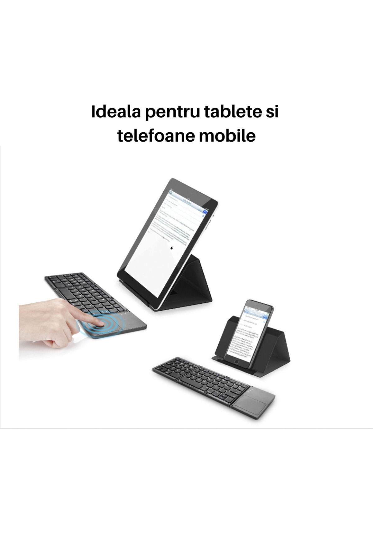 SpectrumPoint-Universal foldable keyboard, Wireless, Bluetooth, compatible with Windows, Android, iOS, SmartTV, Silver 7