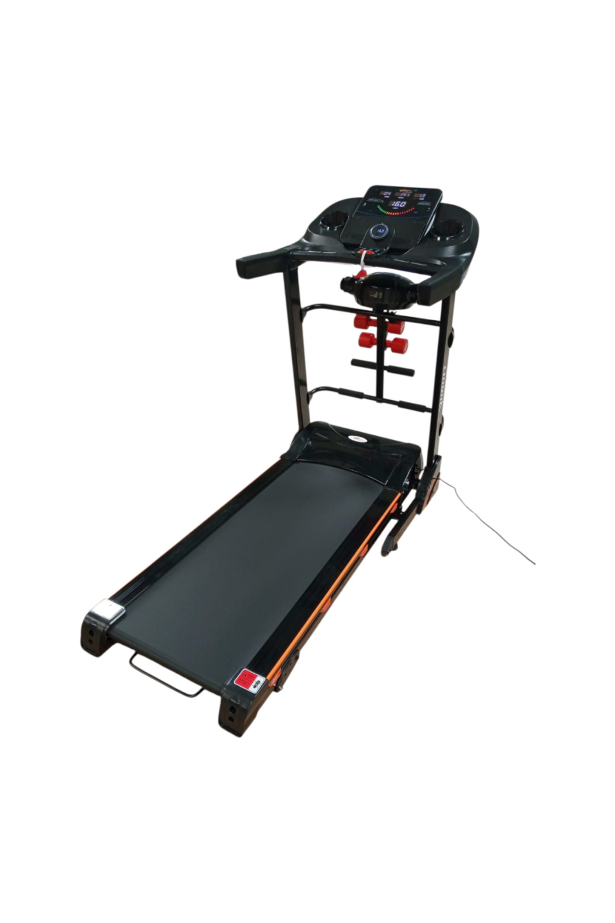 سير مشي قابل للطي بعجلات ، أقصى وزن 120 كجم ، محرك 3.5 حصان موديل 109D أسود