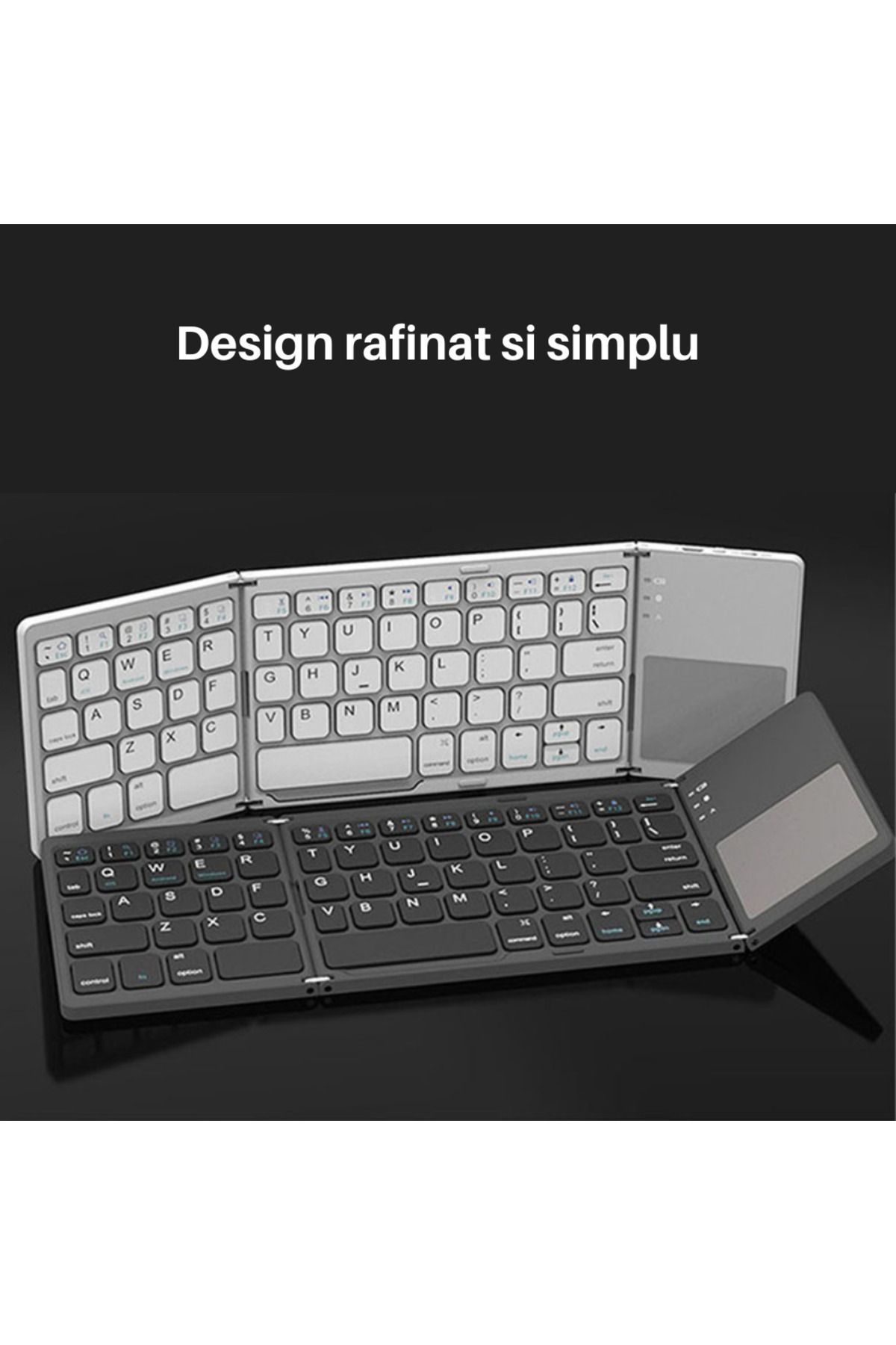 SpectrumPoint-Universal foldable keyboard, Wireless, Bluetooth, compatible with Windows, Android, iOS, SmartTV, Silver 3