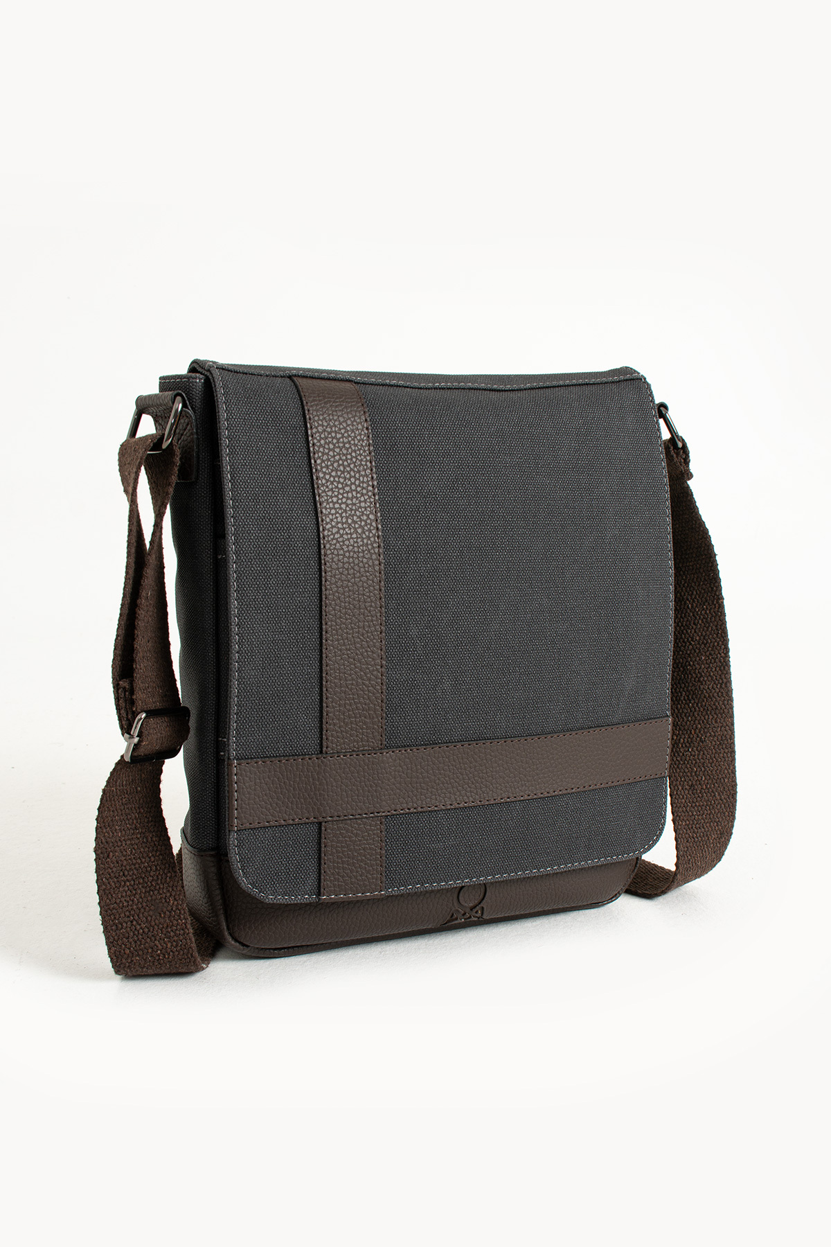 By Hakan  Mega 417 UNISEX Kanvas Postacı Çantası Askılı Çanta Omuz Çanta SİYAH-KAHVE - Görsel 5