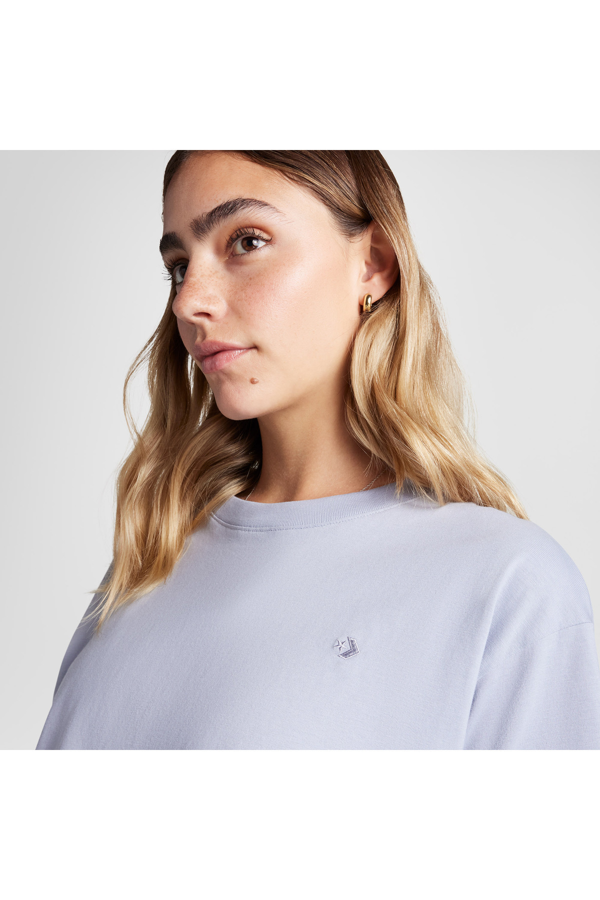 Converse Sporty Boxy Kadın Mor T-Shirt görsel 4