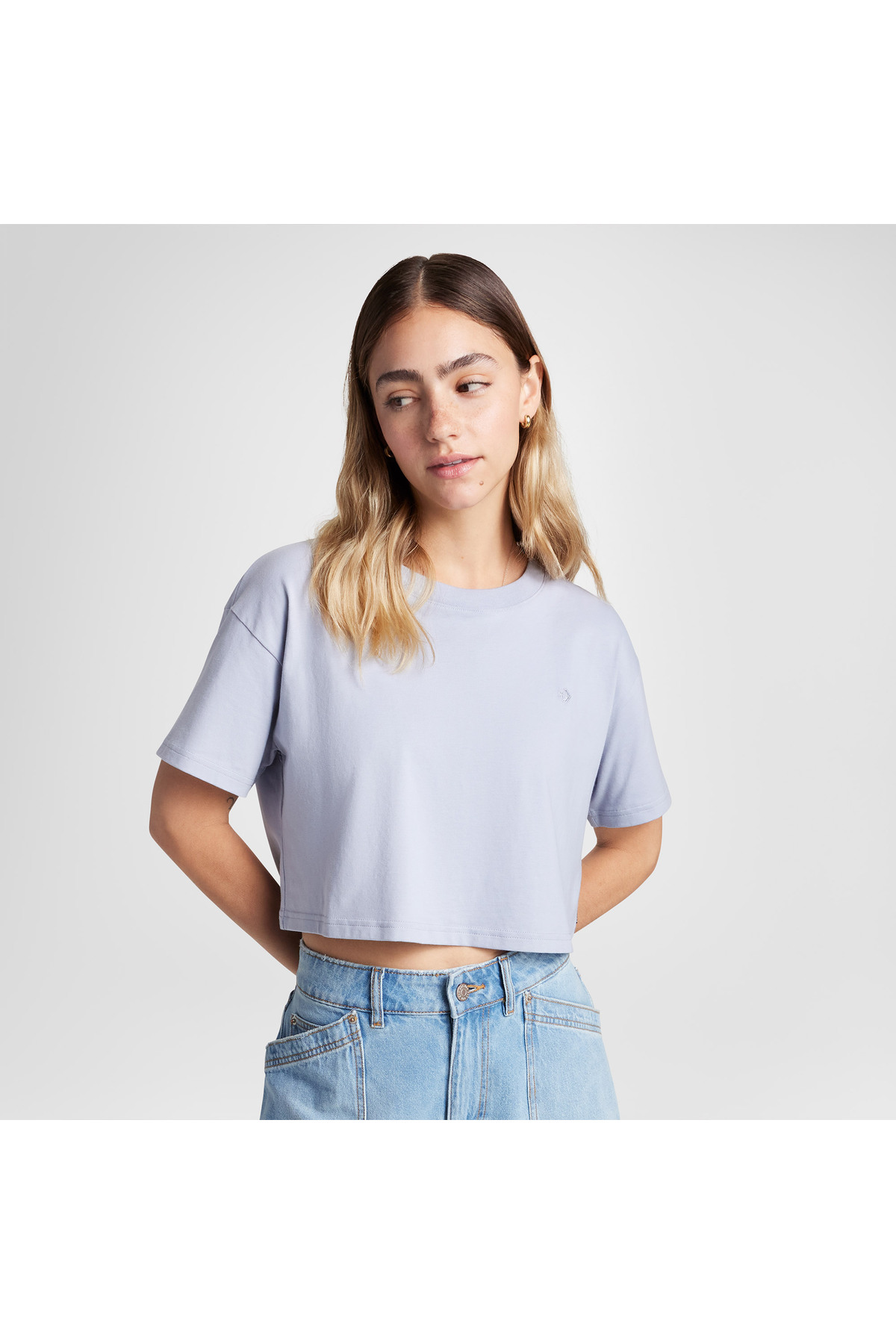Converse Sporty Boxy Kadın Mor T-Shirt
