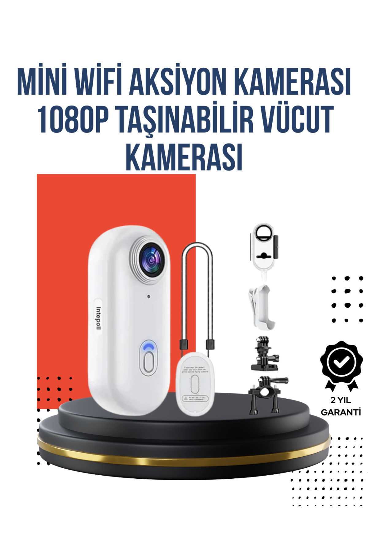 KAFKAS STORE 360° Klipsli Manyetik Spor Kamera Yüksek Çözünürlük