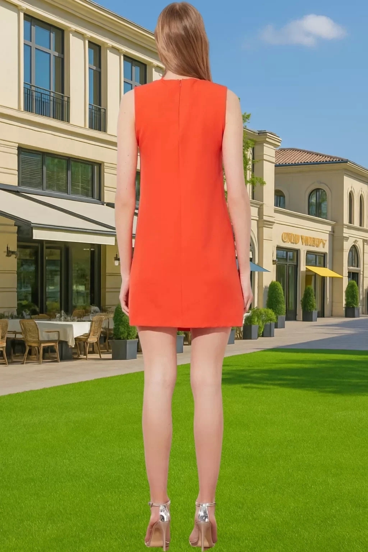 Kadın Shift Elbise Dokuma Kumaş Mini Boy Yazlık Ofis Elbisesi Günlük Kullanım Modern Tasarım