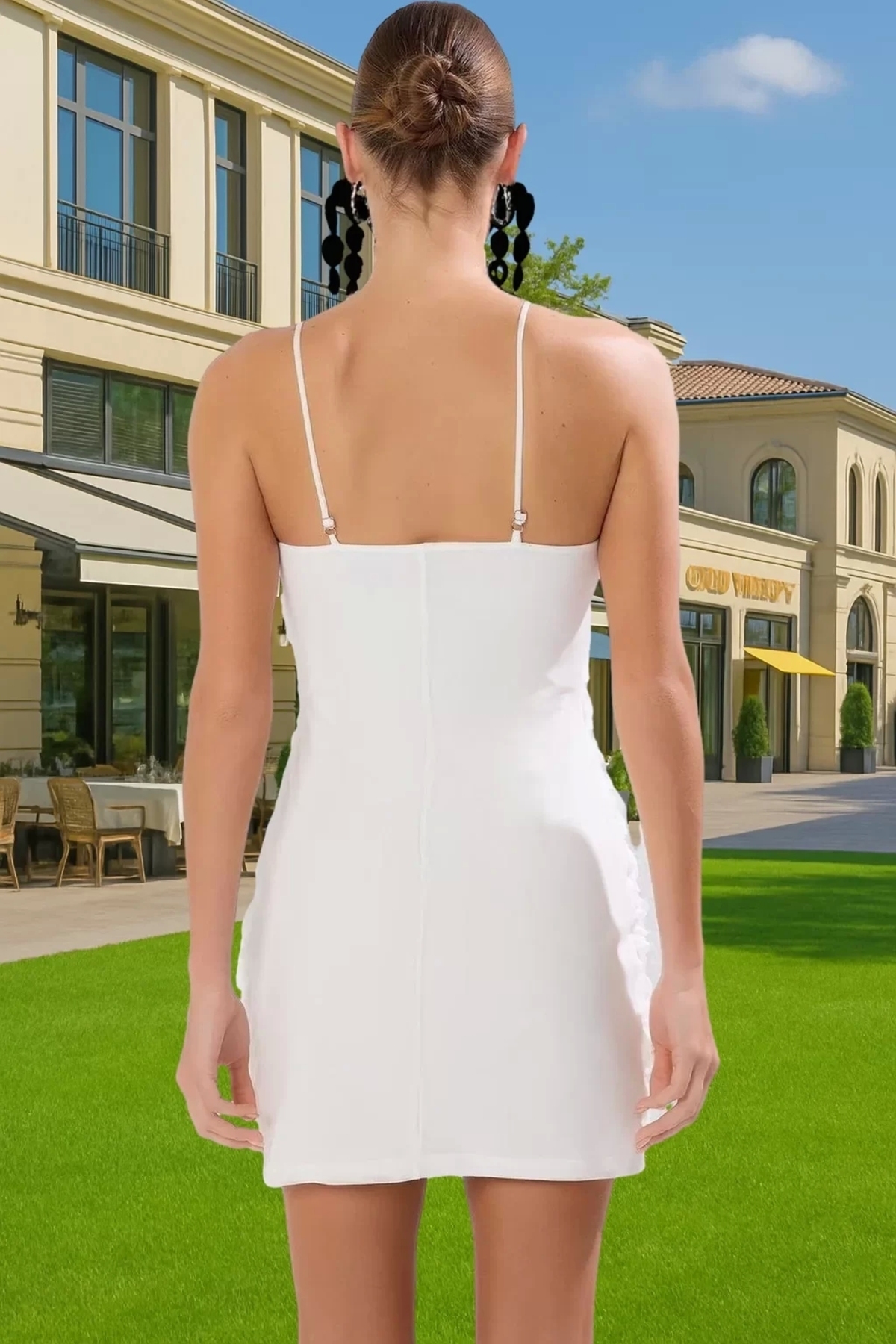 Kadın Mini Boy Abiye Elbise 3 Boyutlu Gül Aplike Detaylı Yazlık Yaz Aylarının Vazgeçilmezi