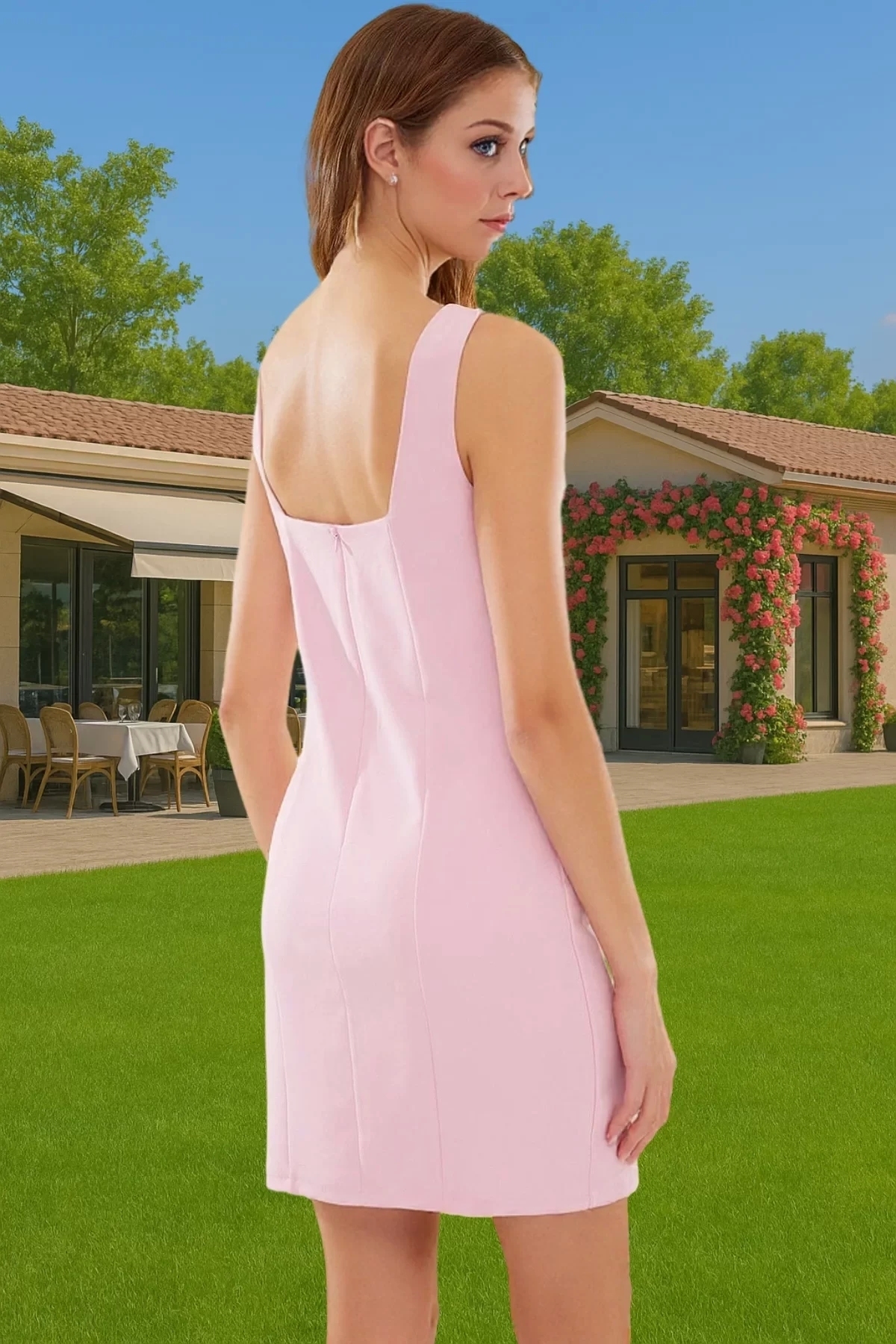 Kadın Kısa Abiye Elbise Bodycon Finike Dokuma Yazlık Rahat Şık Günlük Kullanım Özel Günler